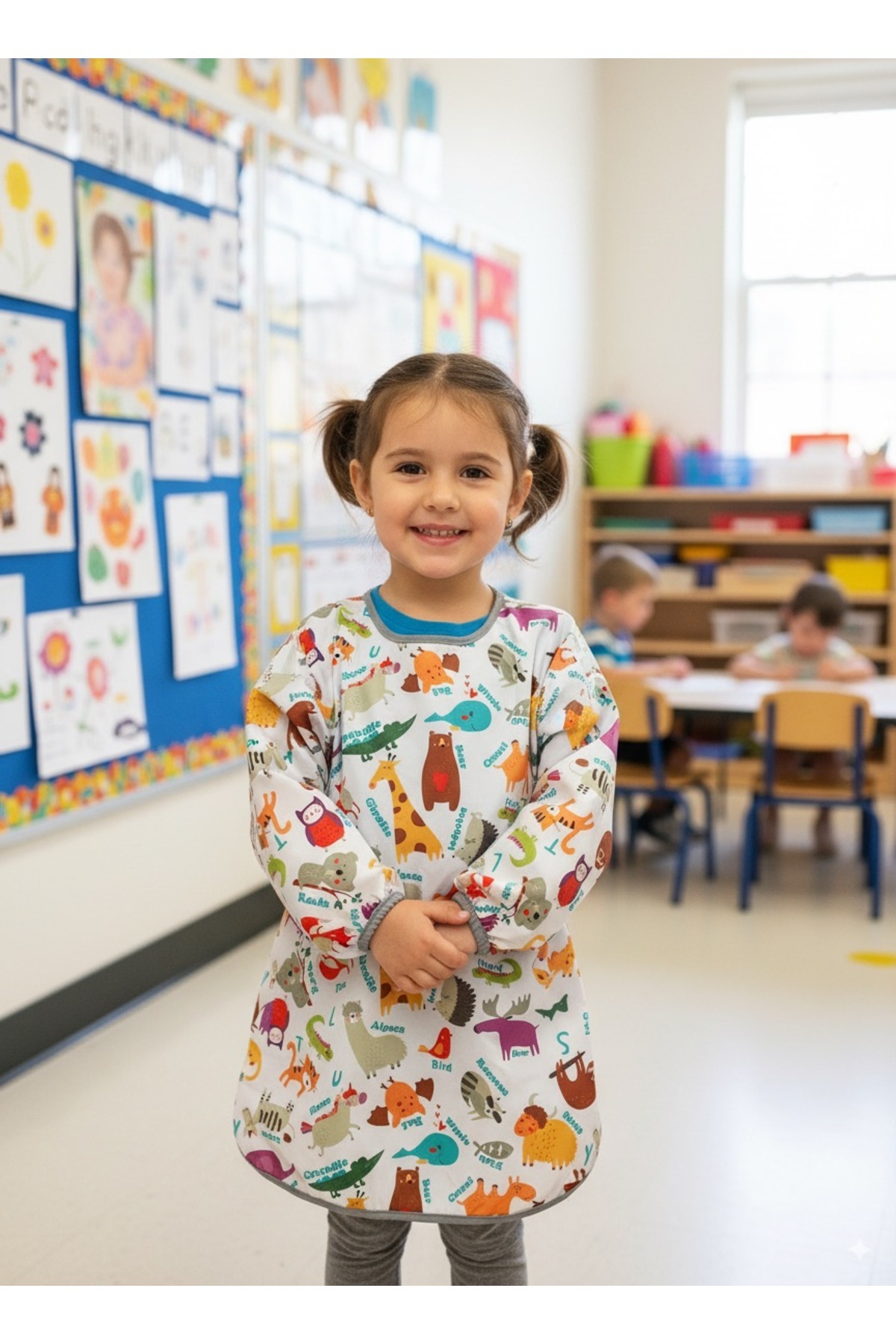 yorni 2 Adet 7-12yaş Hayvan Desen %100 Sıvı Geçirmez Aktivite Önlüğü