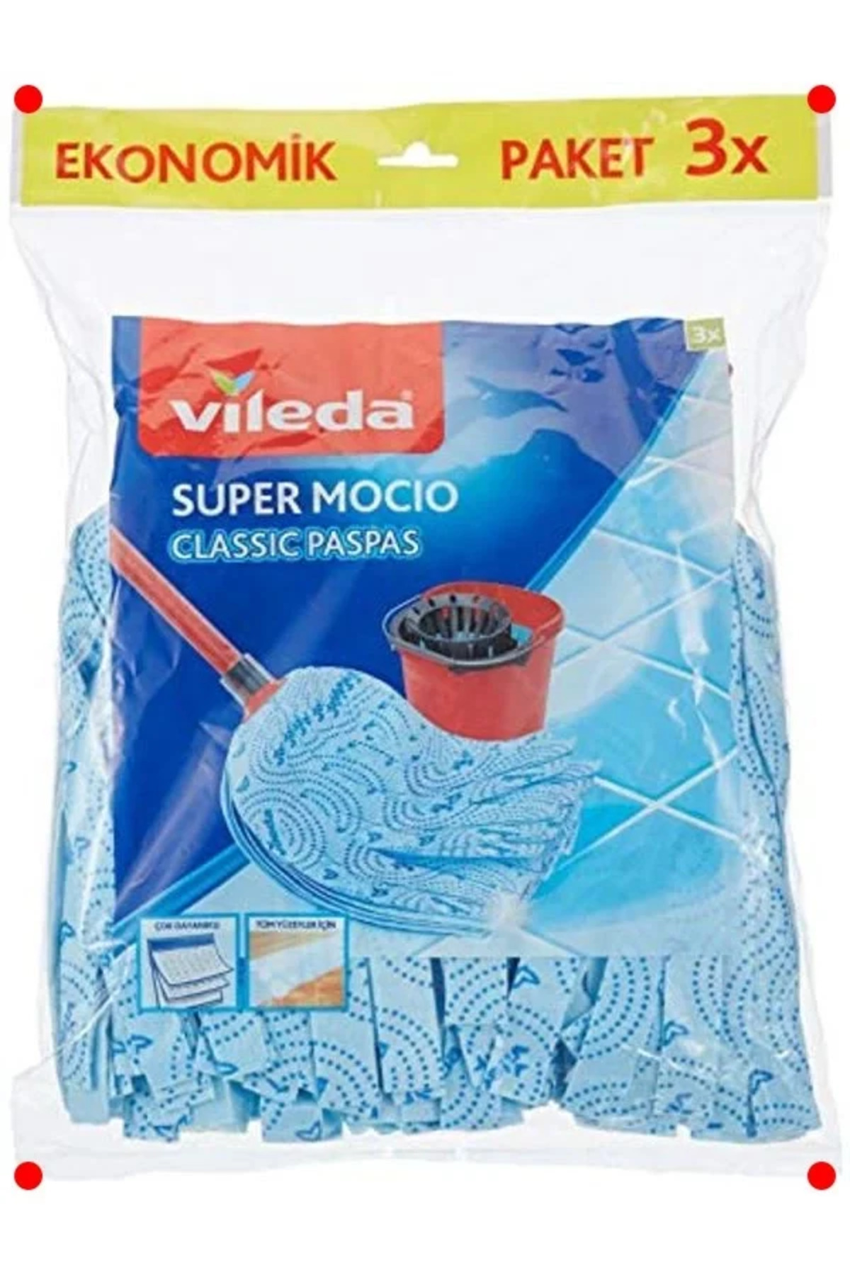 Genel Markalar 3 Adet Klasik Paspas Yedeği Ev Temizliği İçin