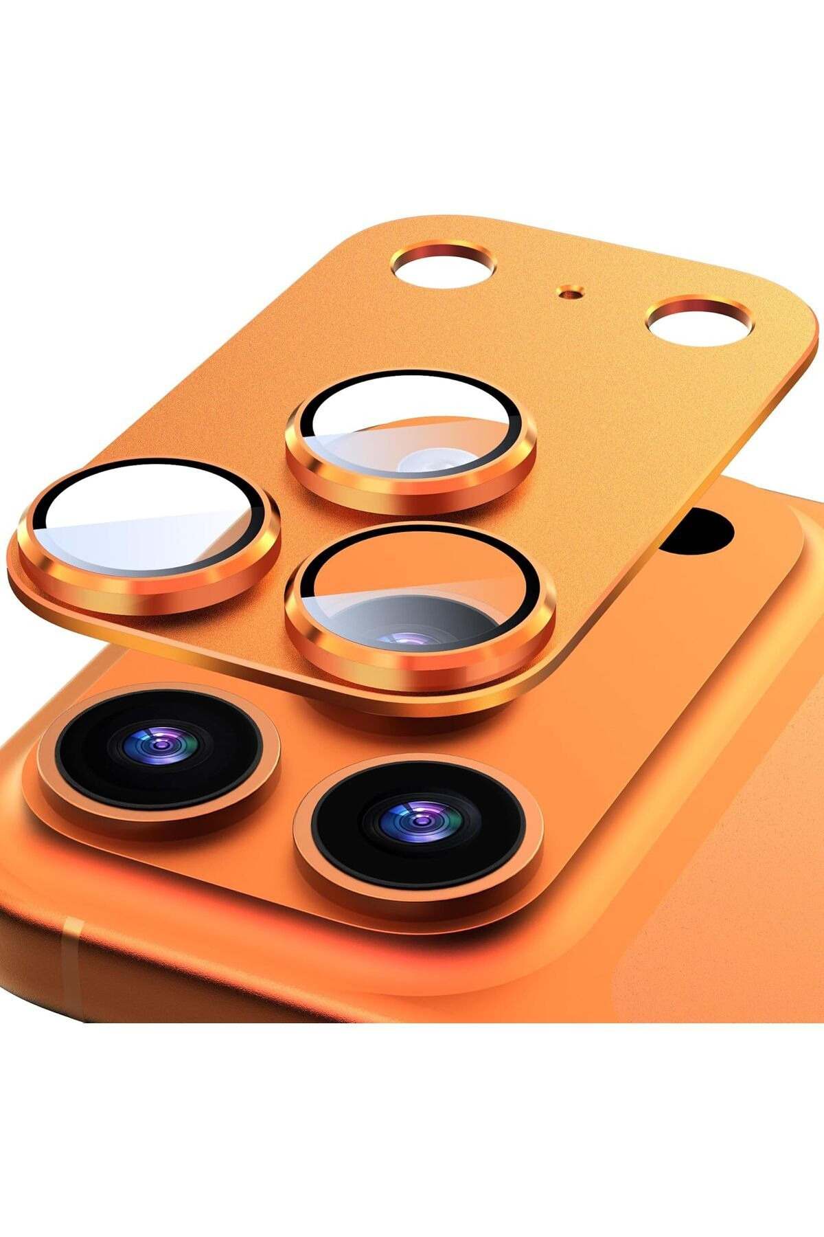 Apple iPhone 17 Pro Max Uyumlu Kamera Lens Koruyucu Tam Kaplayan Metal Koruyucu Cam