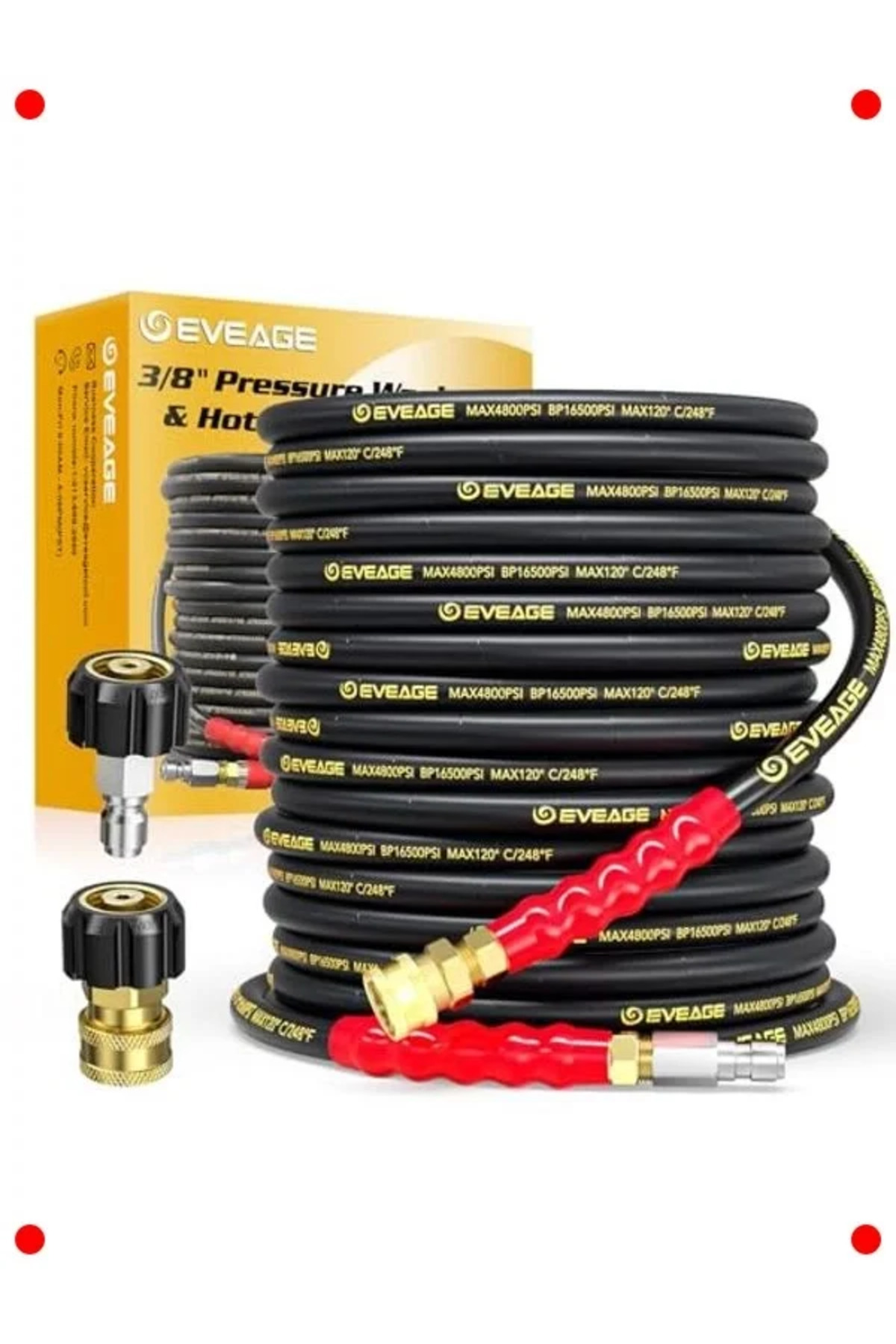 NETWORK ART Yüksek Basınçlı Hortum (50 ft, 4800 PSI)