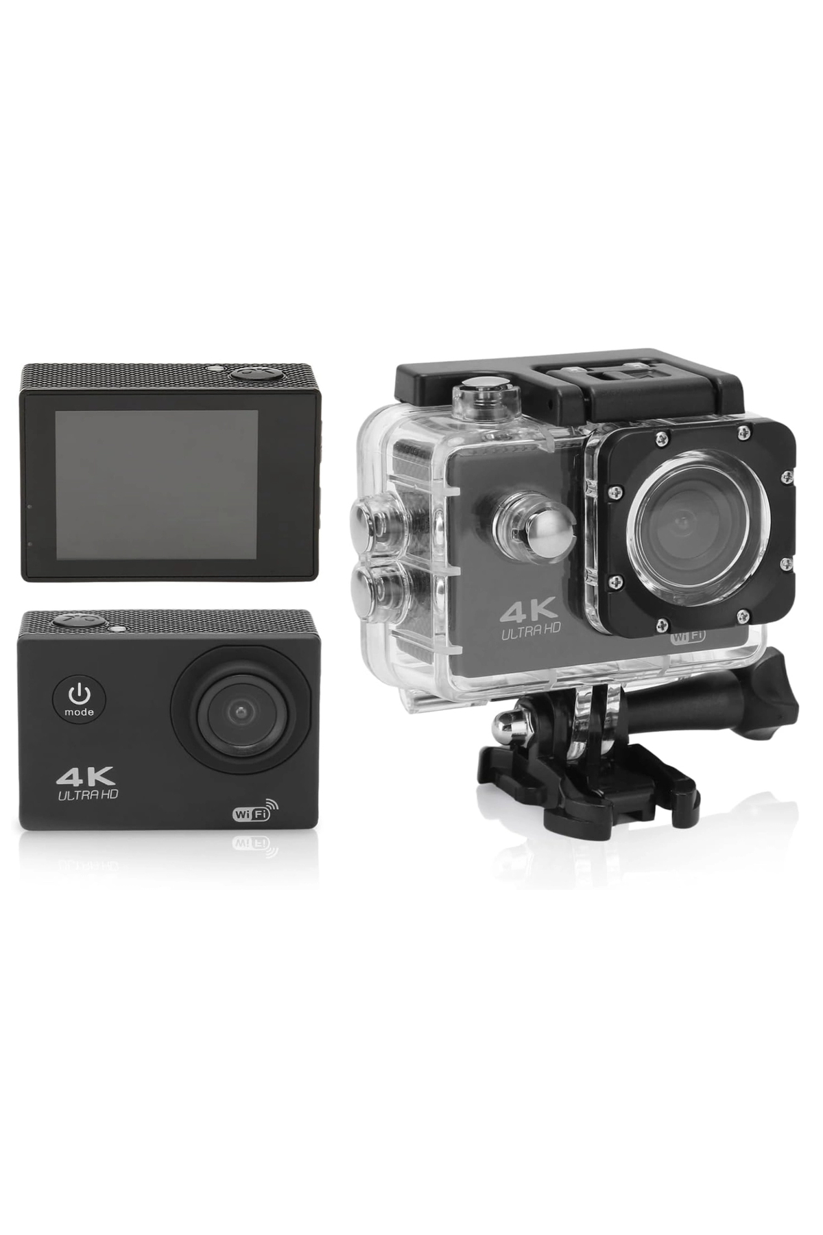 yollayenilensin 4K Ultra HD Spor Aksiyon Kamerası Kumandalı – WiFi’li, 30m Su Geçirmez, 170° Geniş Açılı, Aksesuar S