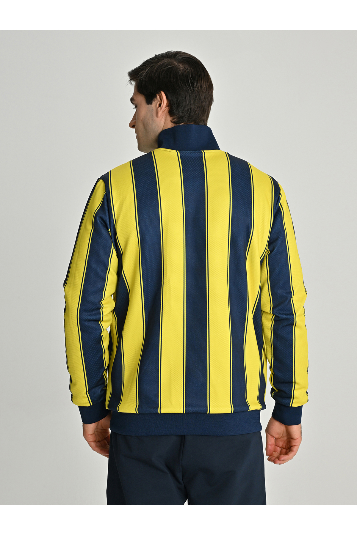 Fenerbahçe S.K. 25/26 Tribün Çubuklu Çift Taraflı Erkek Peluş Ceket LACİVERT — رنگارنگ TK017EGK60 — تصویر 6 از 9