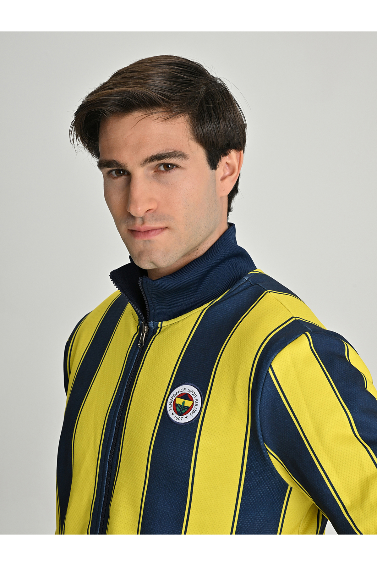 Fenerbahçe S.K. 25/26 Tribün Çubuklu Çift Taraflı Erkek Peluş Ceket LACİVERT — رنگارنگ TK017EGK60 — تصویر 5 از 9