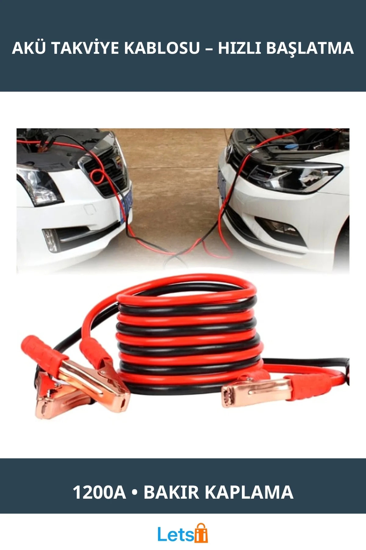 Letsii 1200 Amper Yüksek Performanslı Akü Takviye Kablosu