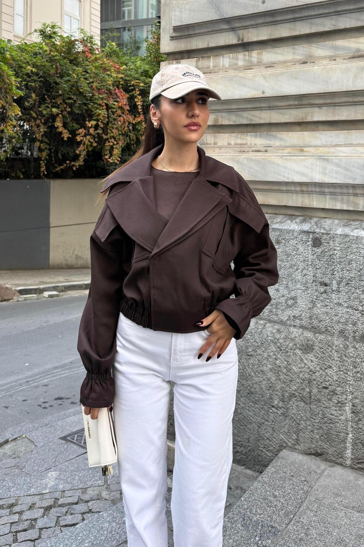 Nazliye  Acı Kahve Bomber Ceket