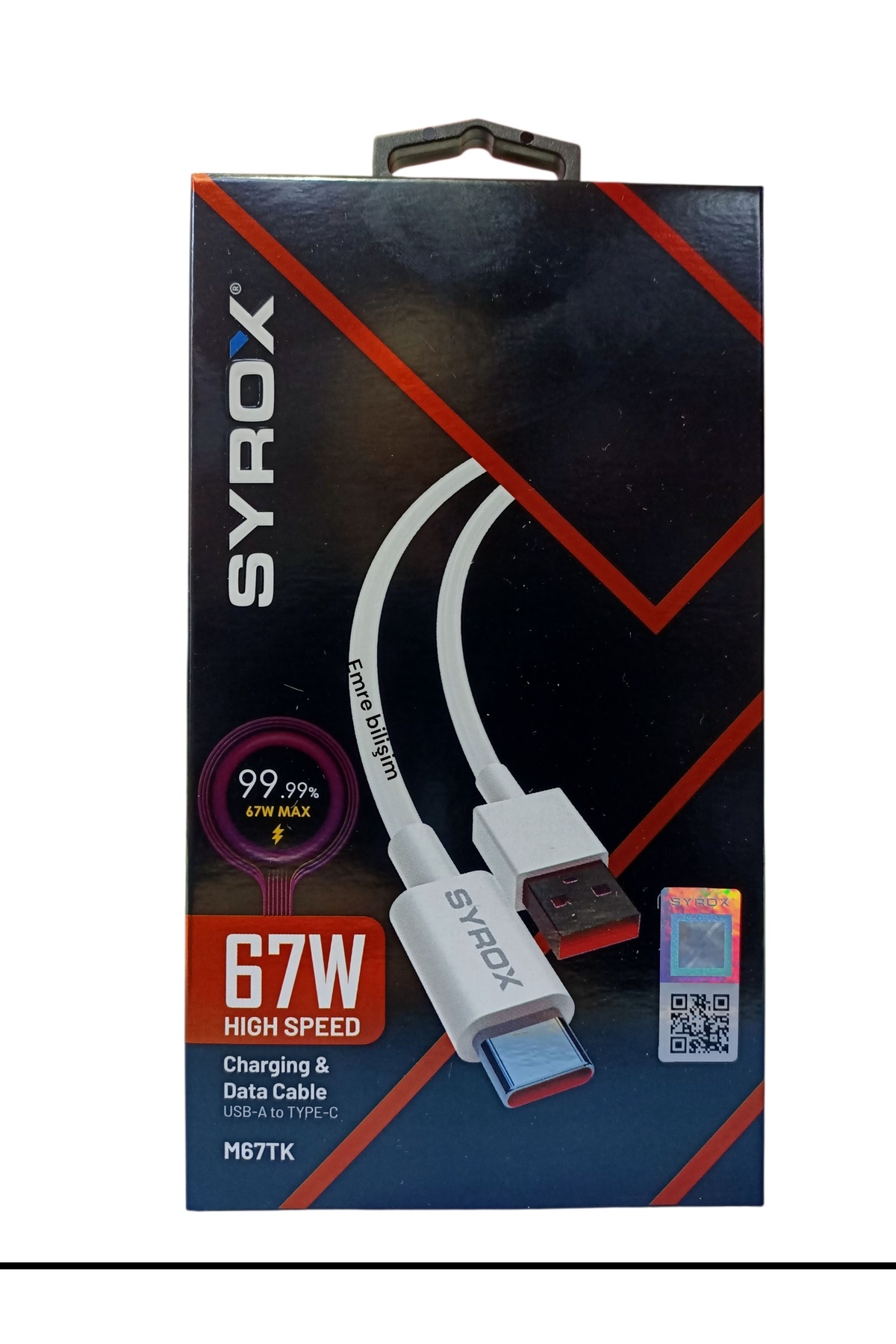 emrebilisim USB to Type-c Kablo Usb-To Typc M67TK 67W Yeni Nesil Kablo 1 Adet