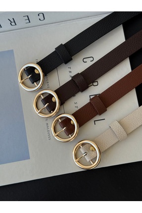 TABA BUTİK Oval Gold Toka Detaylı 4'lü Kadın Kemer
