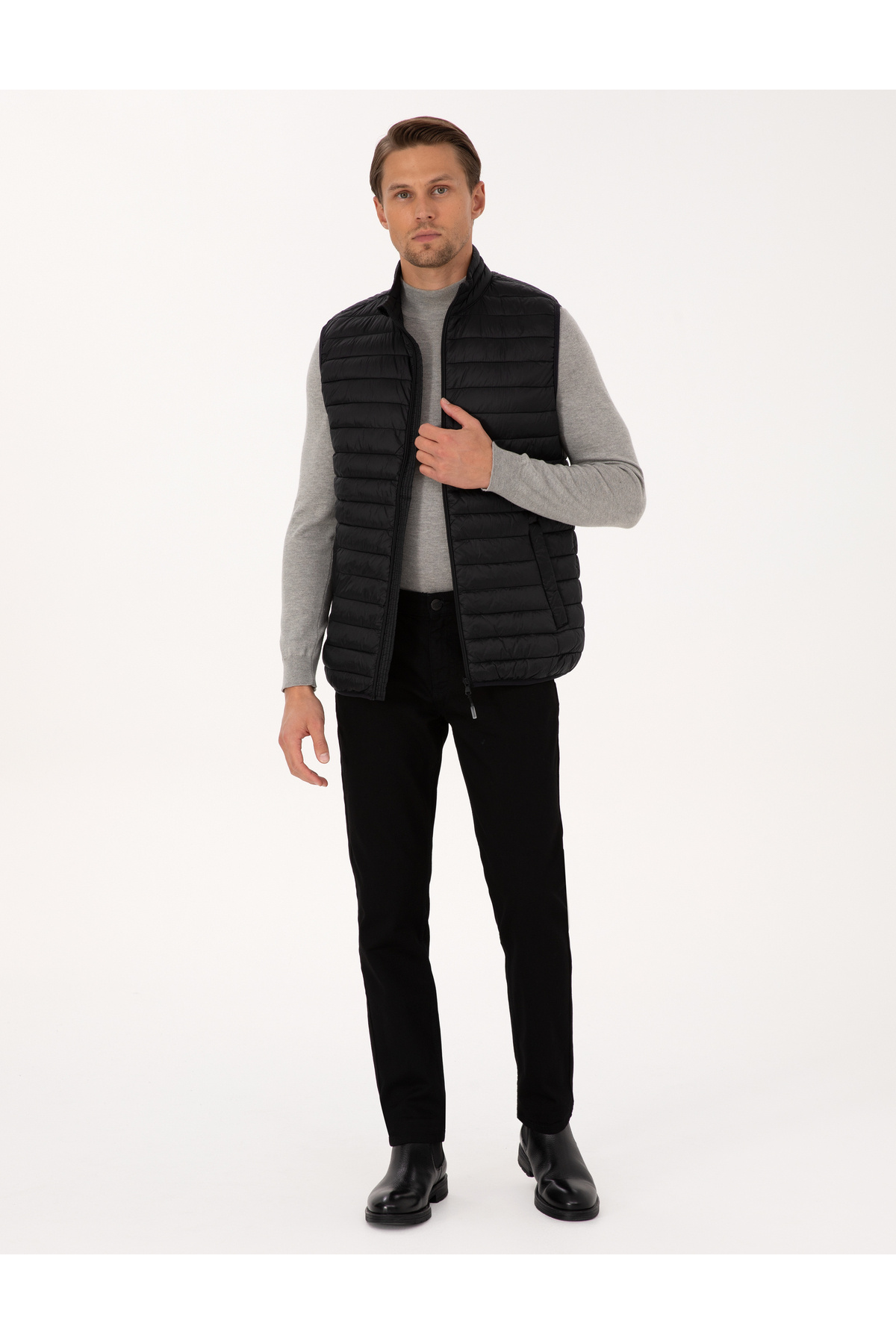 Pierre Cardin Siyah Kapitone Yelek 50313897-VR046 görsel 4