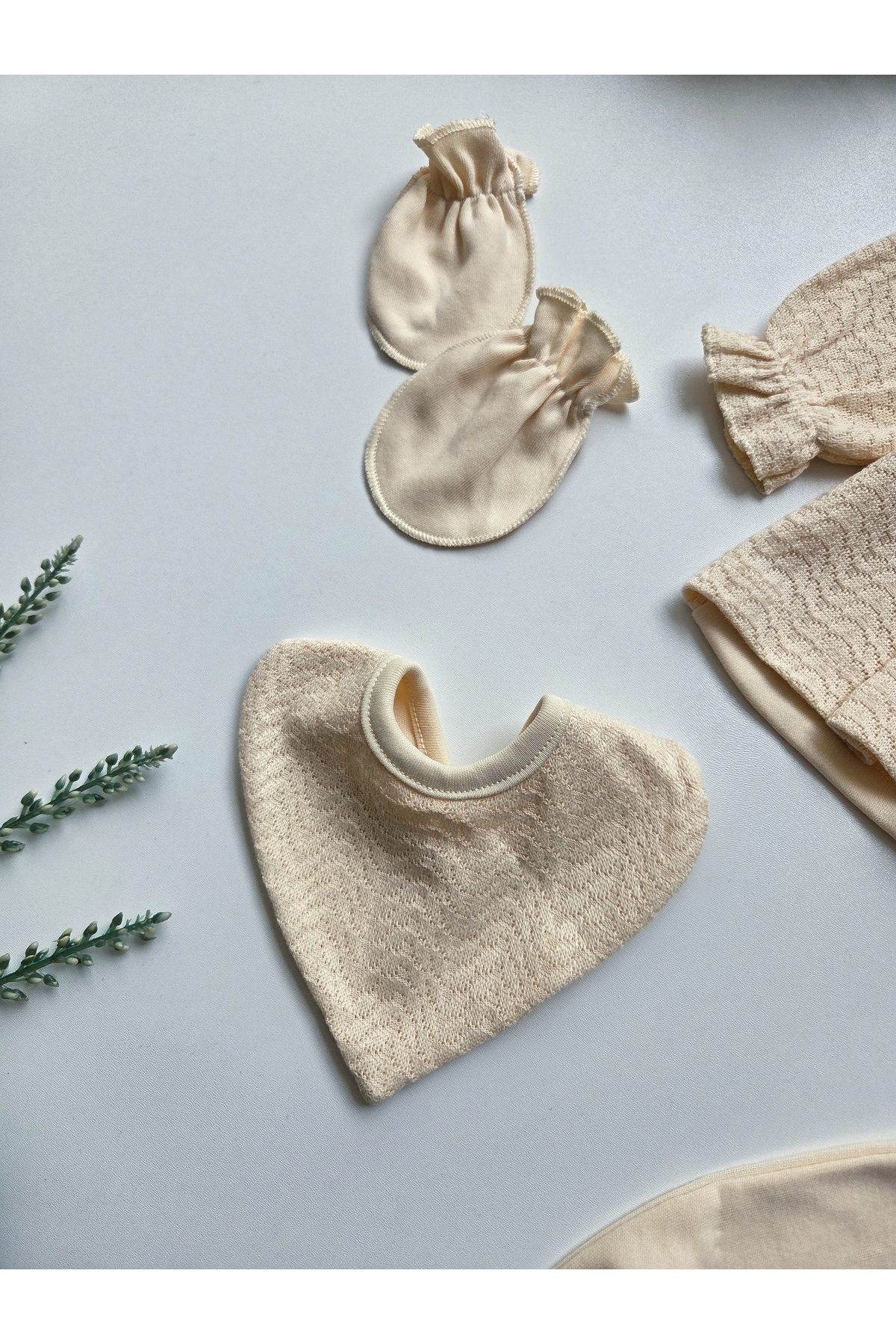 GizaKids %100 Pamuk Kız Bebek Yenidoğan 5 Parça Hastane Çıkışı Set / Mevlit fotoğrafı 4 (önizleme)