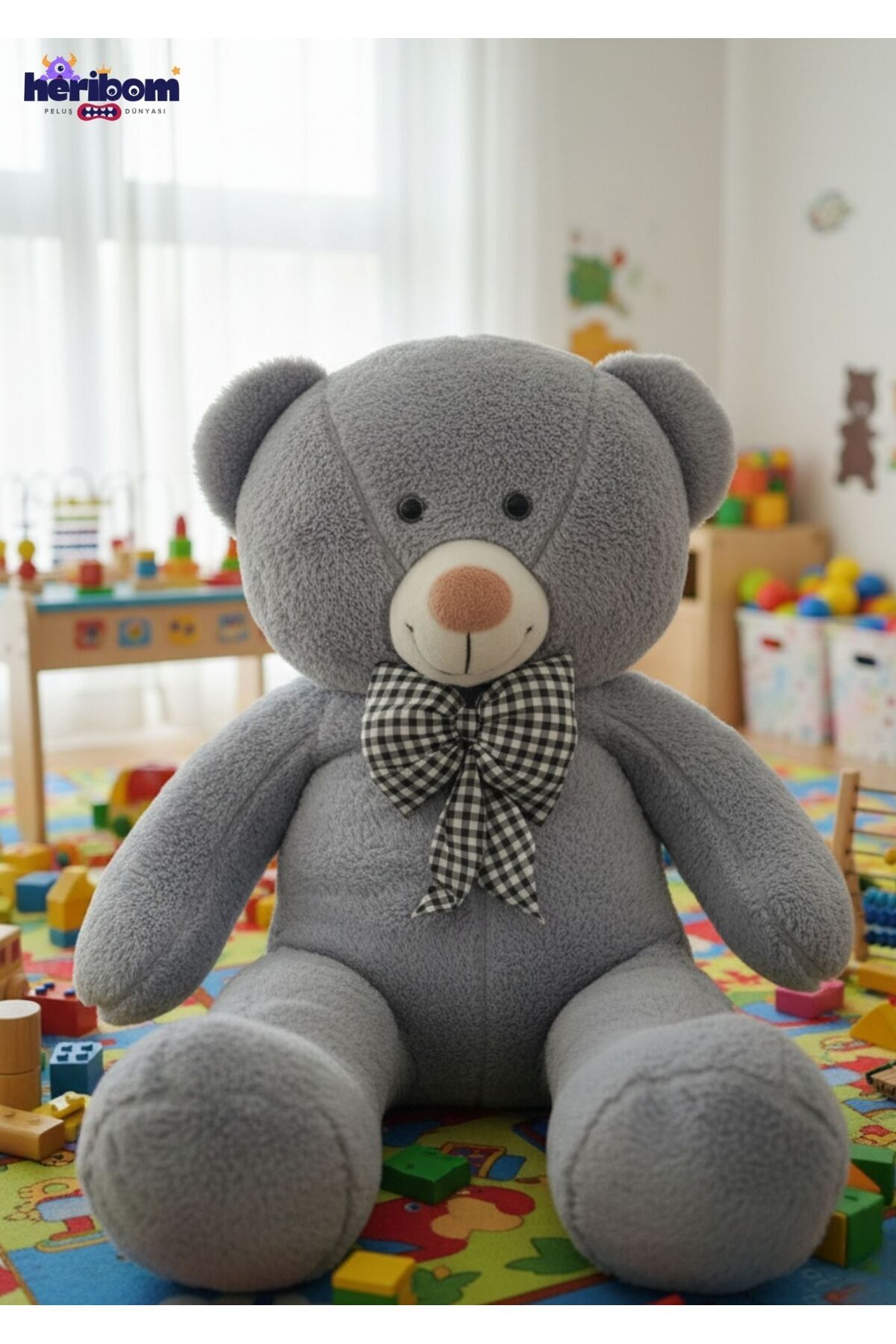 Heribom 90 Cm Peluş Ayı Büyük Boy - Sevgili Hediye- Doğum Günü Hediyesi