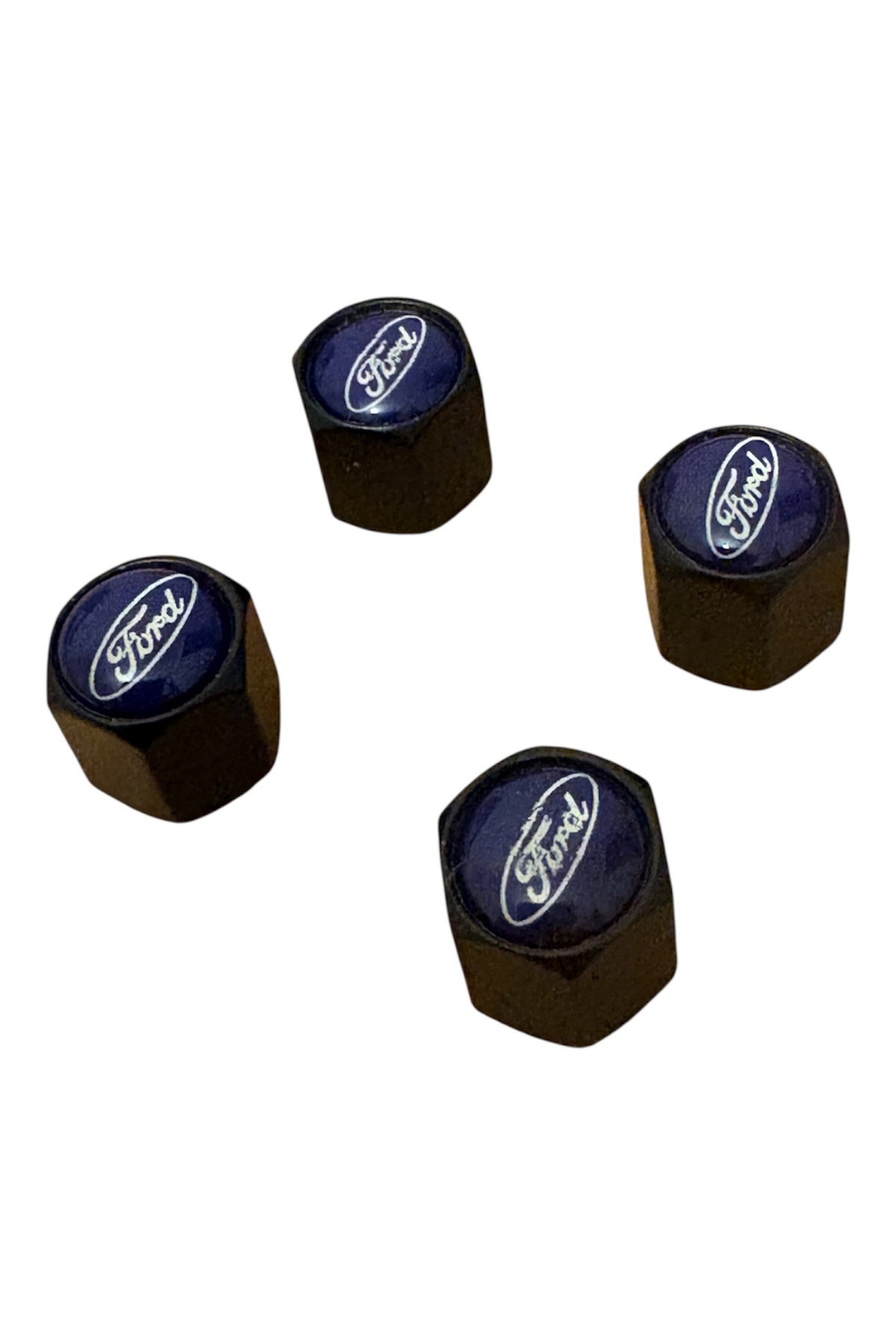 İKTUNING FORD KLASİK MAVİ LOGOLU METAL 4 ADET SİBOP KAPAK