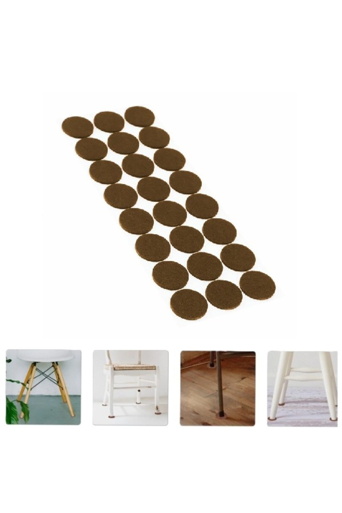 KTT Yuvarlak Mobilya Koruyucu Keçe 24'lü Paket Şık Tasarımlı Fonksiyonel Ürün