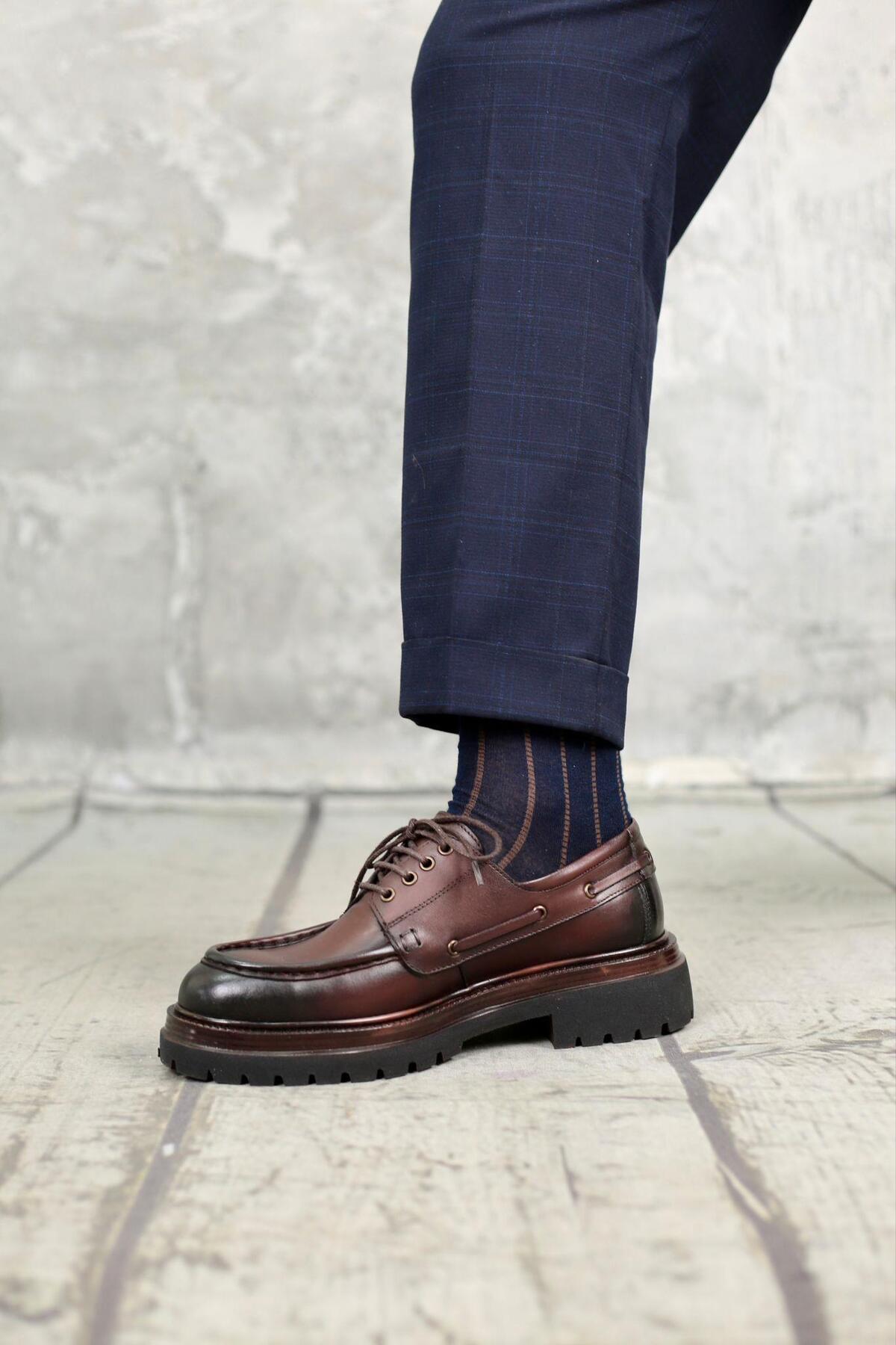 Ahmed Hamdi Bey  Stefan Kahverengi Erkek Deri Ayakkabı - Görsel 7