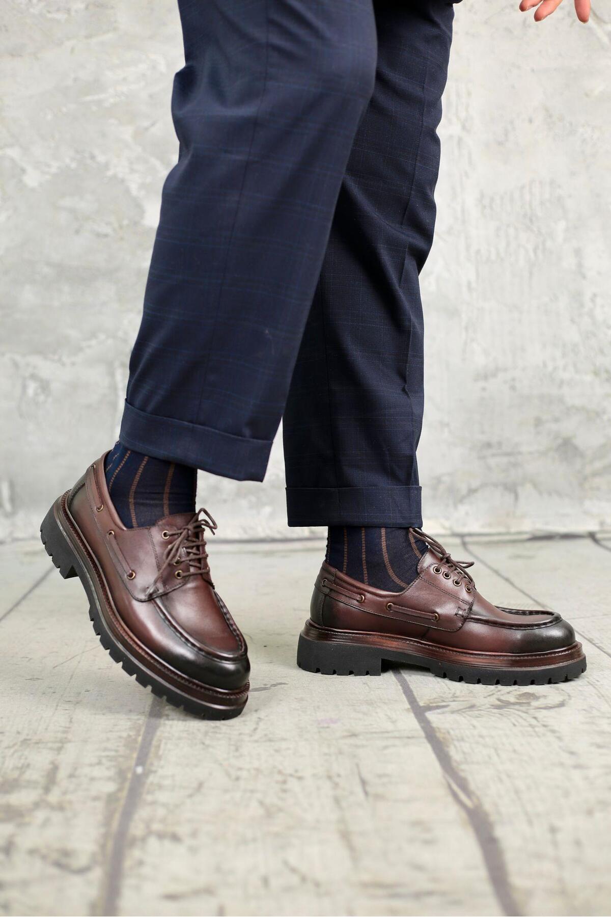 Ahmed Hamdi Bey  Stefan Kahverengi Erkek Deri Ayakkabı - Görsel 5