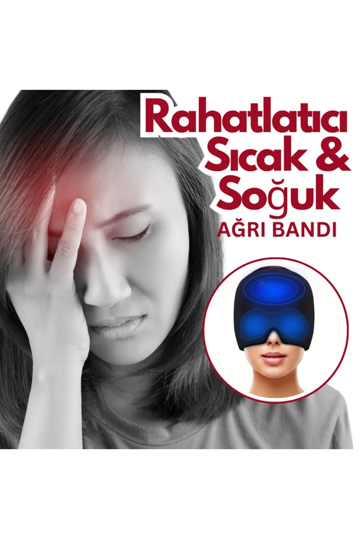 Eşya Dünyası Rahatlatıcı Jel Kafa Bandı – Soğuk & Sıcak Kullanım Baş Ağrısı, Stres Rahatlatıcı Maske