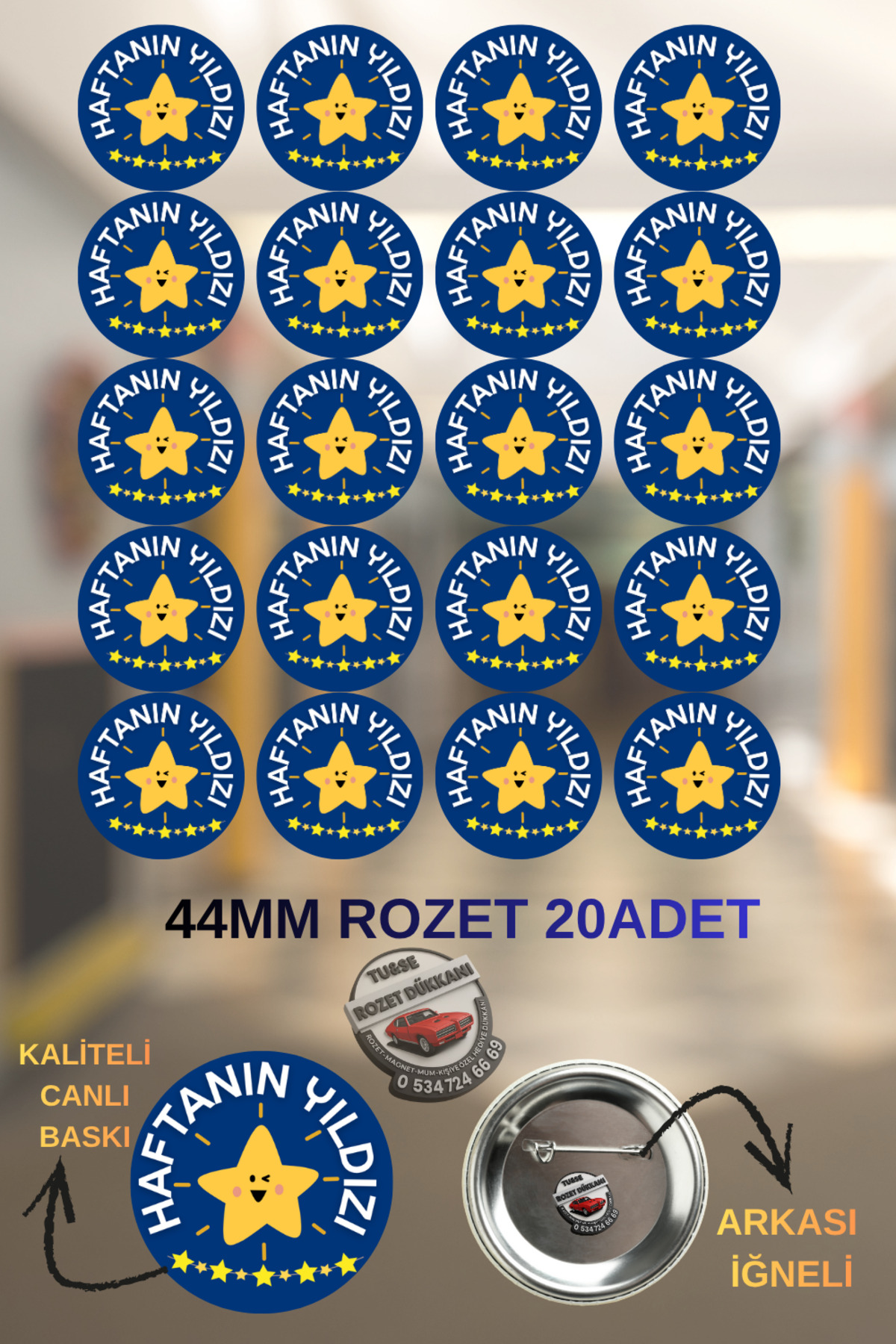 Student Star of the Week – 44mm Button Badge, 20 Pin Button Badges