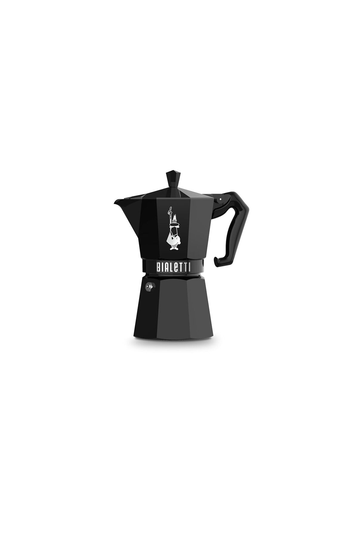 Hepta Collection Bialetti - Moka Exclusive: 6 Cups Ocak Üstü Espresso Pişirici - 270ml - Siyah Renk - Alüminyum Gövde