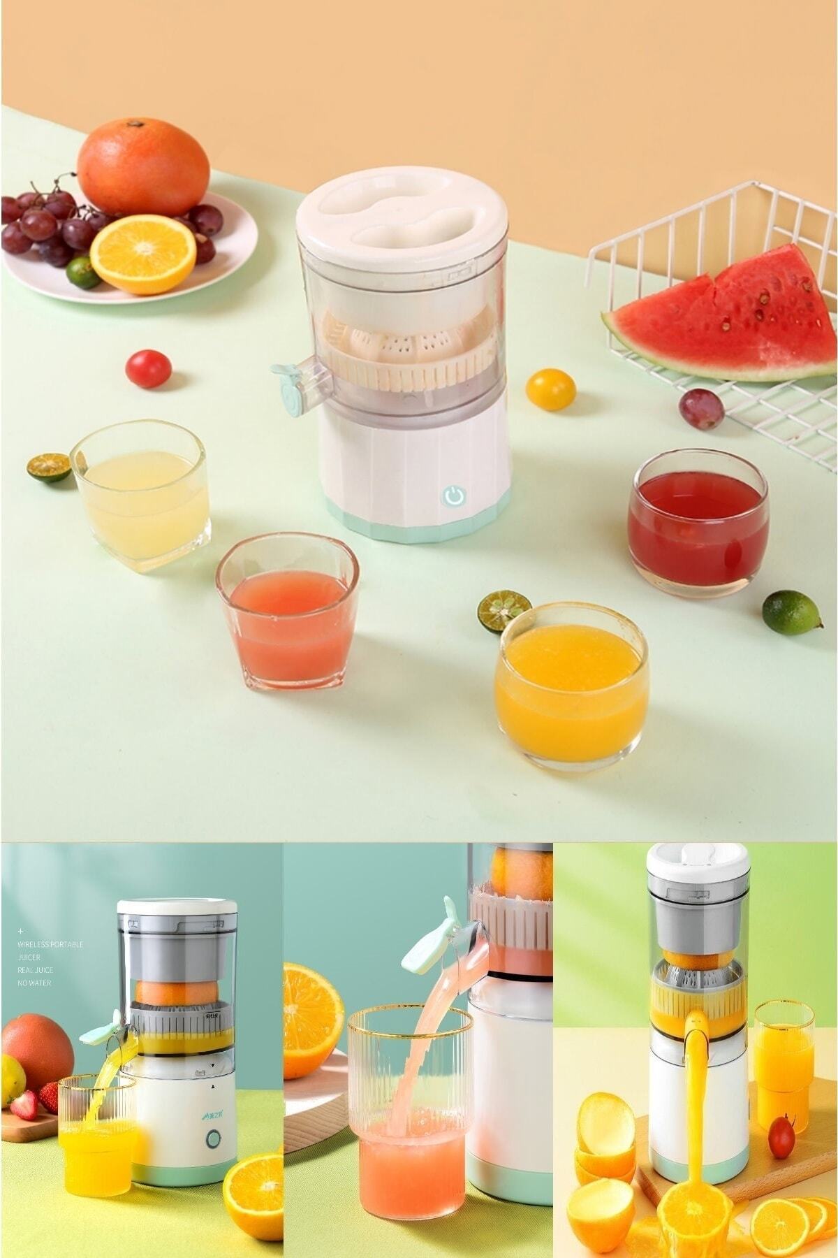 Yu Su Tools Şarjlı Pikniklerde ve Seyahatlerde Kullanılabilir Pratik Güçlü Kablosuz Sebze Meyve Sıkma Makinesi