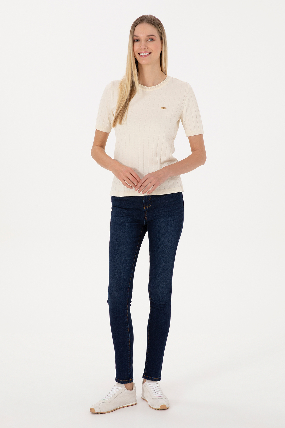 شلوار جین زنانه کمر باریک سرمه‌ای تیره یو اس پولو کد :(50316591-DN0023) U.S. Polo Assn.