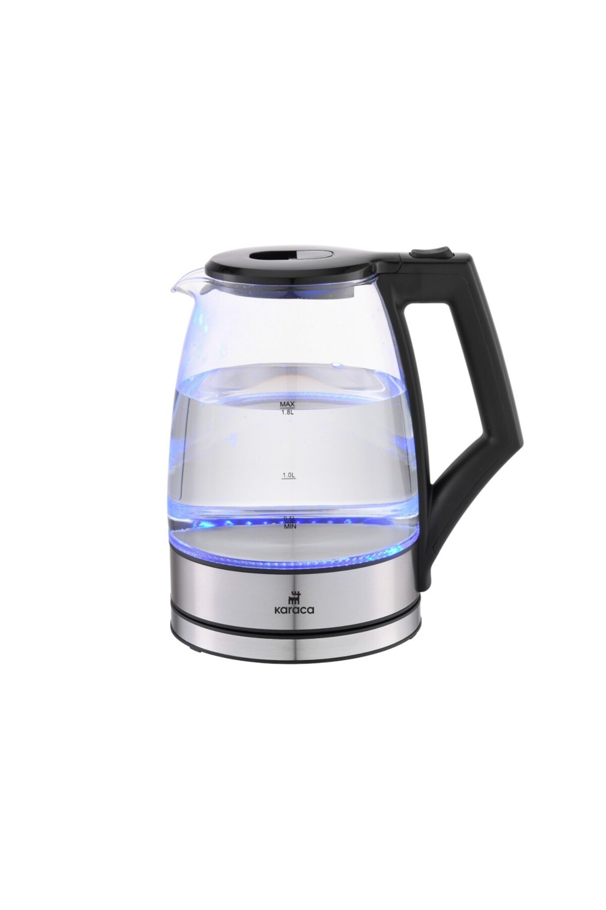 Karaca Glacia Glas Wasserkocher, 2200W, 1,8L, Transparent