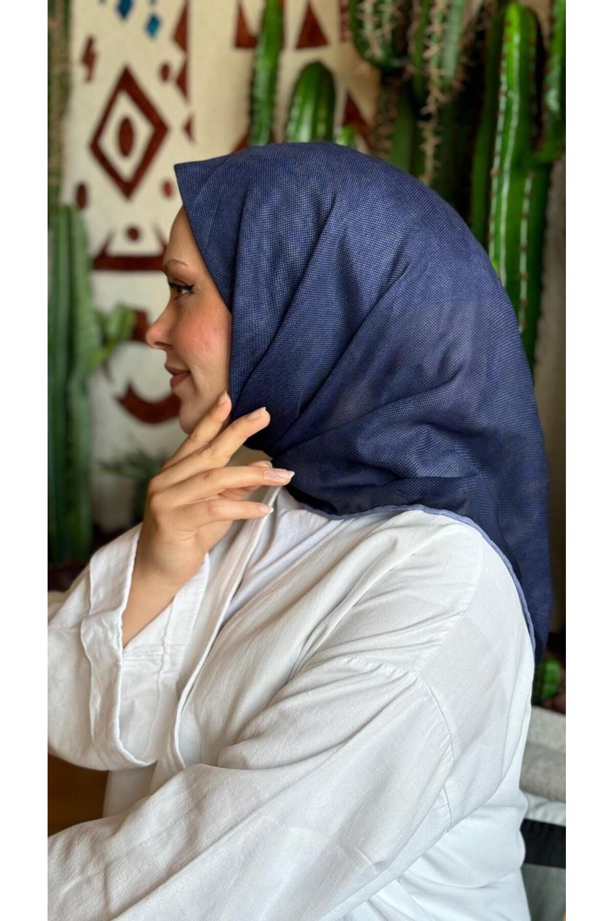 Soft Pamuk Eşarp Lacivert-4 2