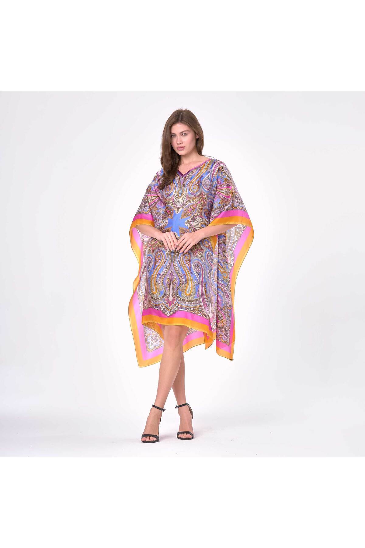 Nomads Felt Nomads Şal Desenli Vual İpek Pareo Elbise