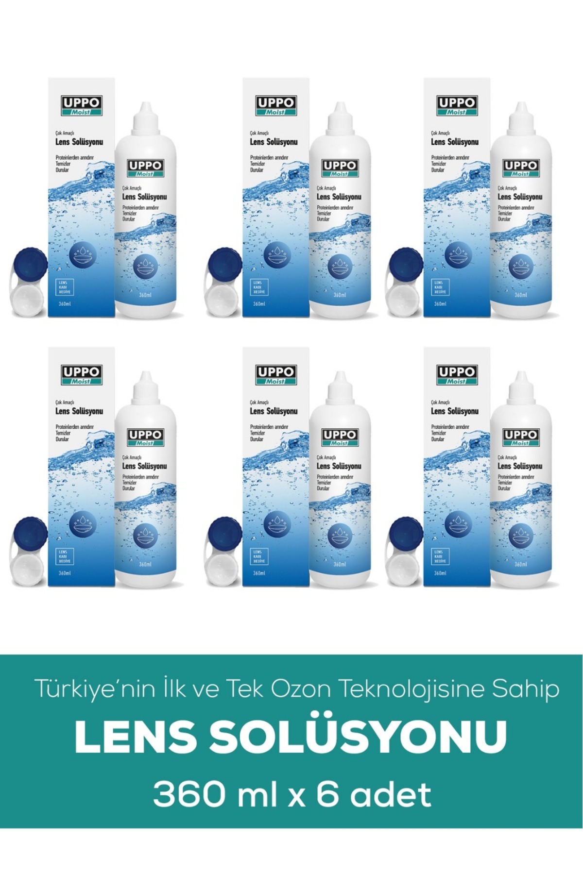 UPPO MOİST Türkiye'de Ve Dünya'da Ozanlama Ile Üretilen Ilk Ve Tek Lens Solüsyonu360 ml x 6 adet ml skt 11,2026