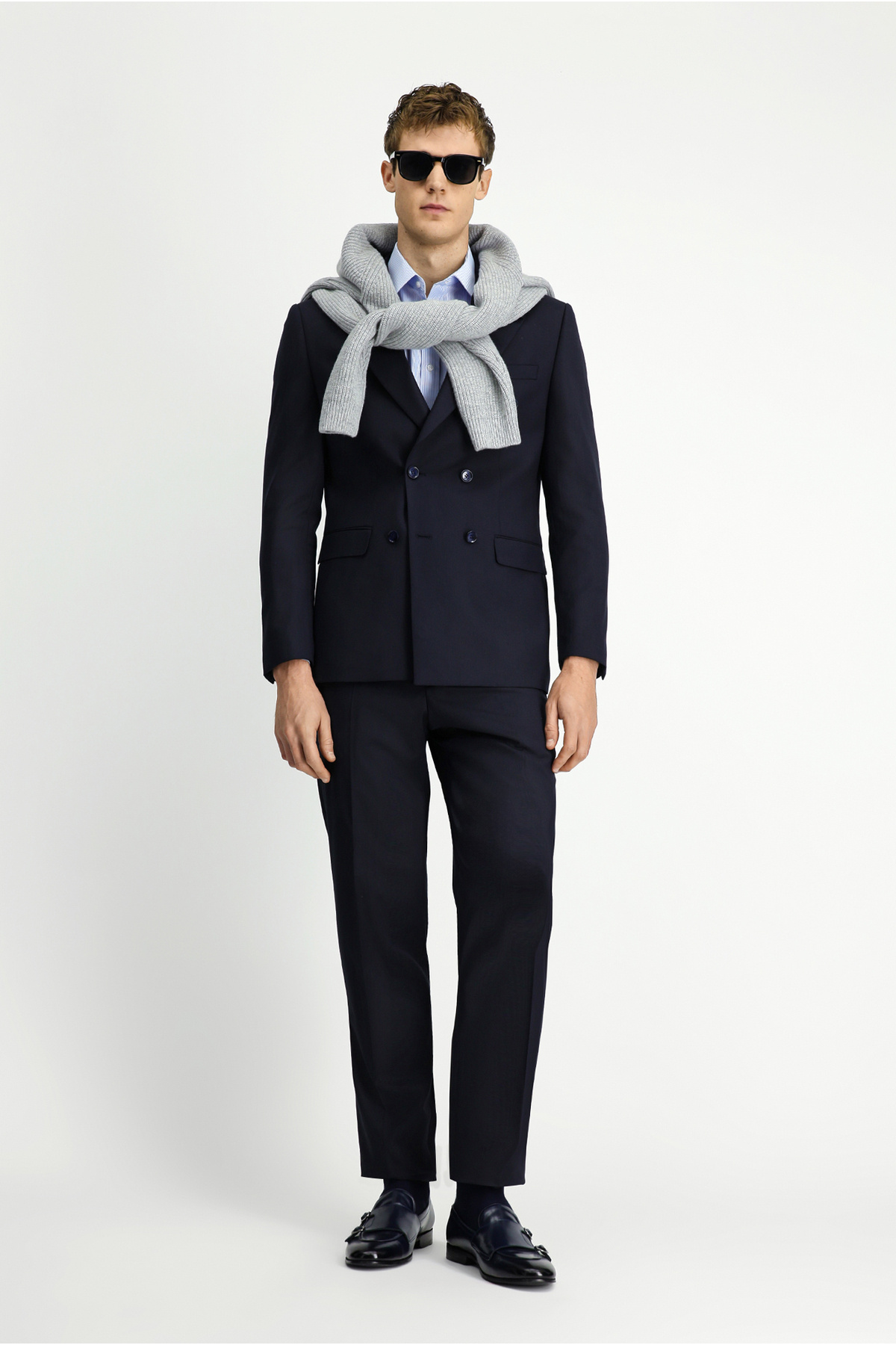 کیگیلی کت و شلوار پشمی راه راه دو دکمه سایز معمولی