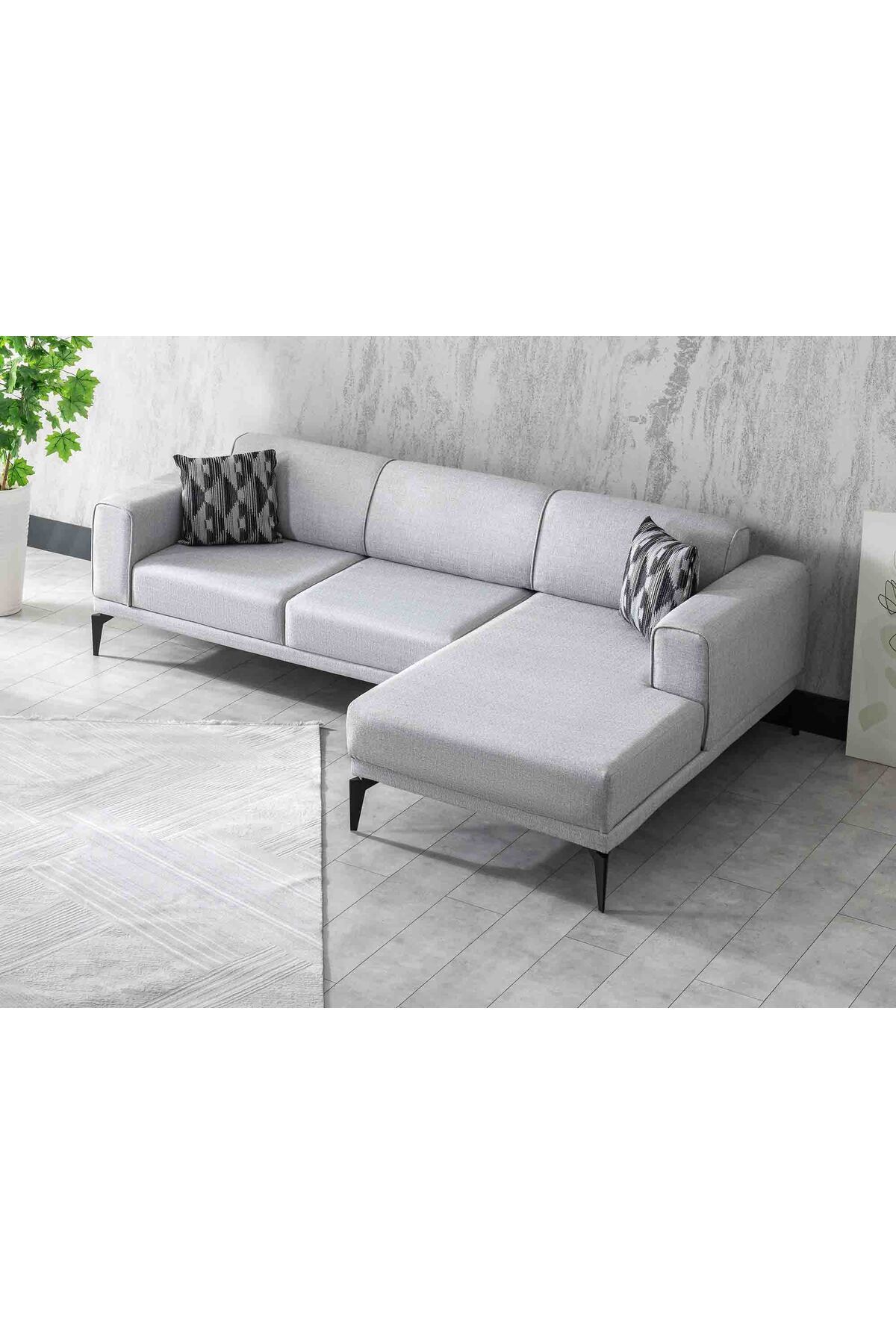 Storish Trend Sağ Köşe Koltuk Açık Gri Atlantis