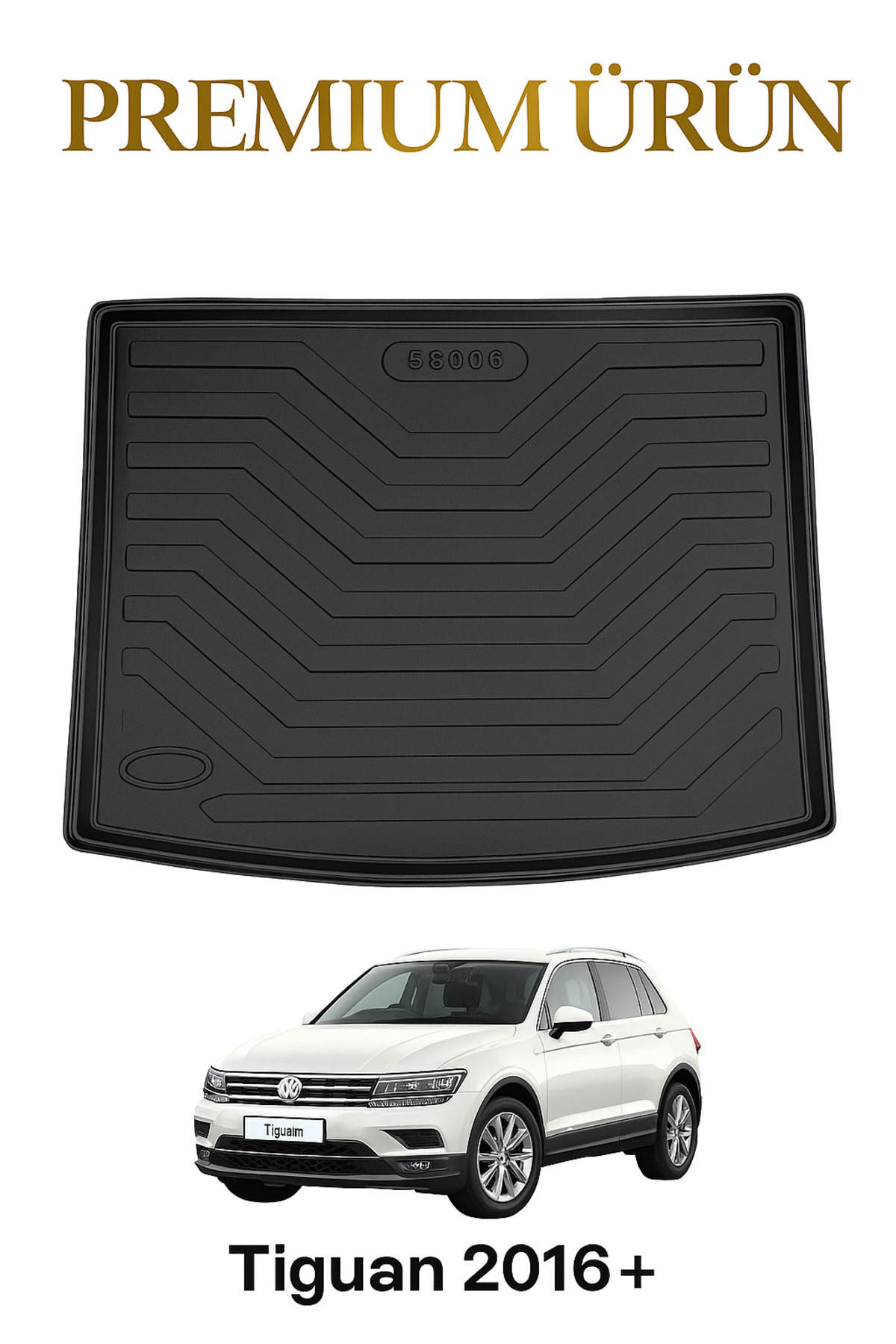 Black Gold Volkswagen Tiguan 2016+ ile Uyumlu Bagaj Havuzu 3D Premium