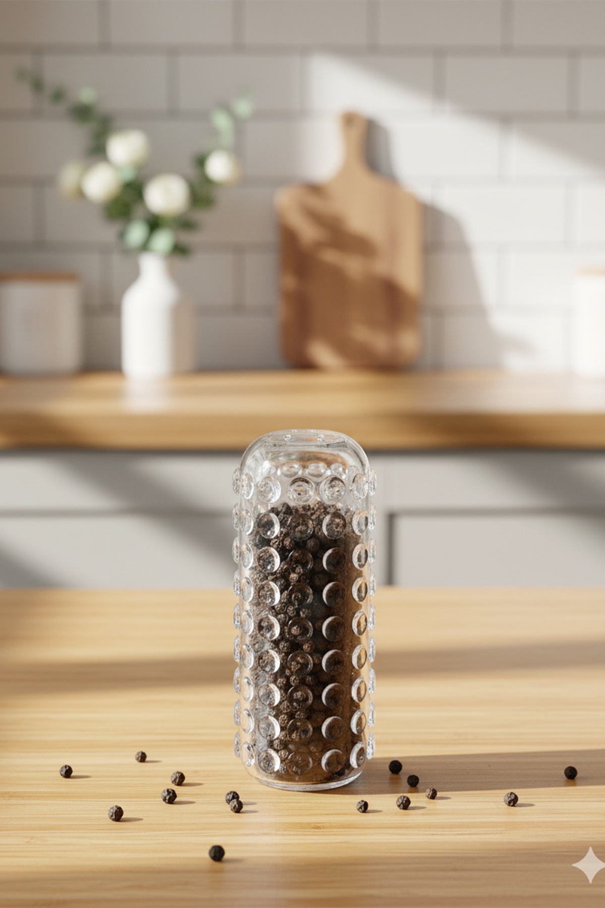 Home Liora Akrilik Tuzluk & Biberlik – Şeffaf Kabarcıklı Tasarım 10 cm 2'li