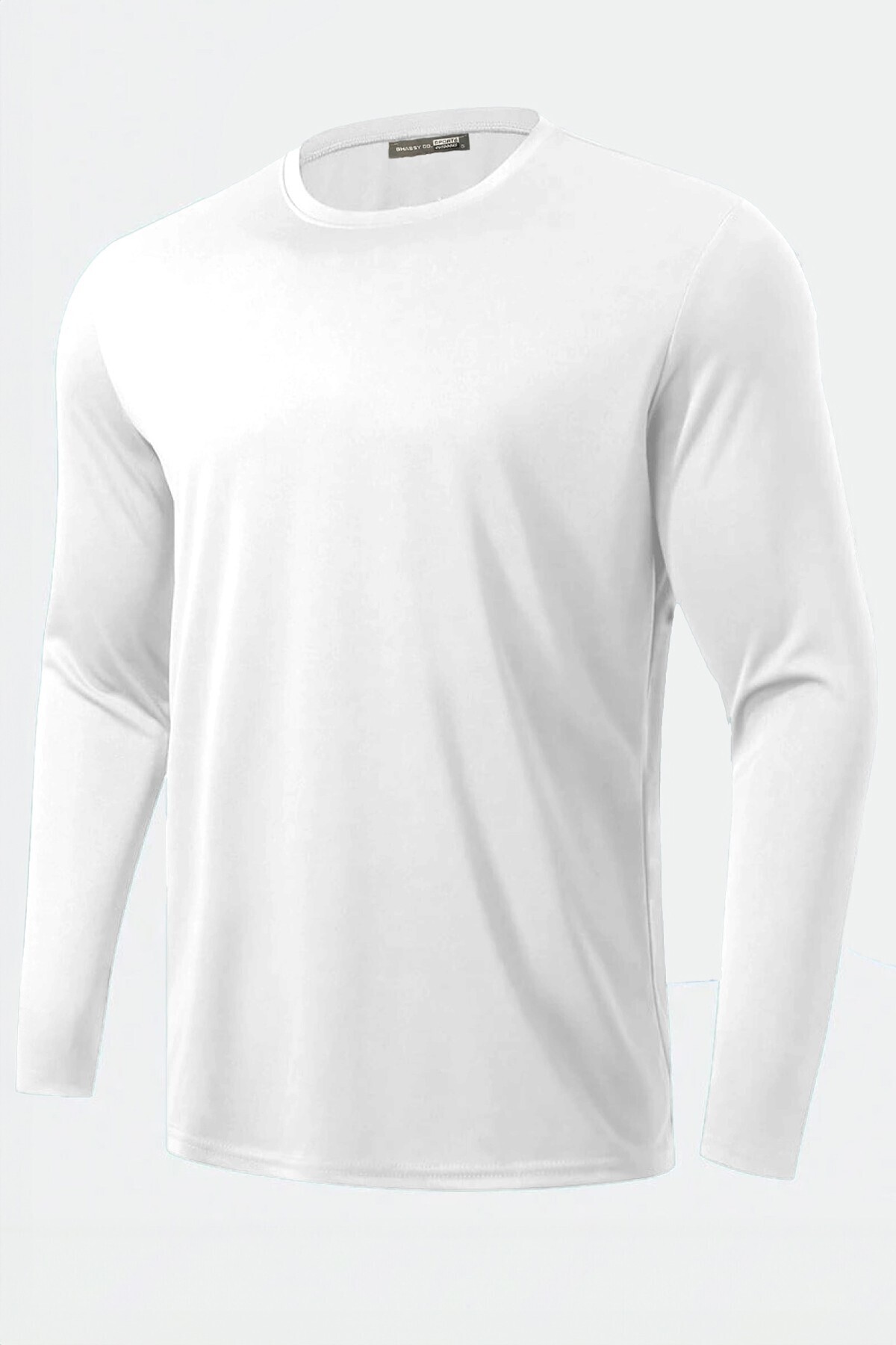 GHASSY CO. Erkek %100 Pamuklu Likralı Esnek Spor Koşu Günlük Antrenman Uzun Kollu Penye T-shirt