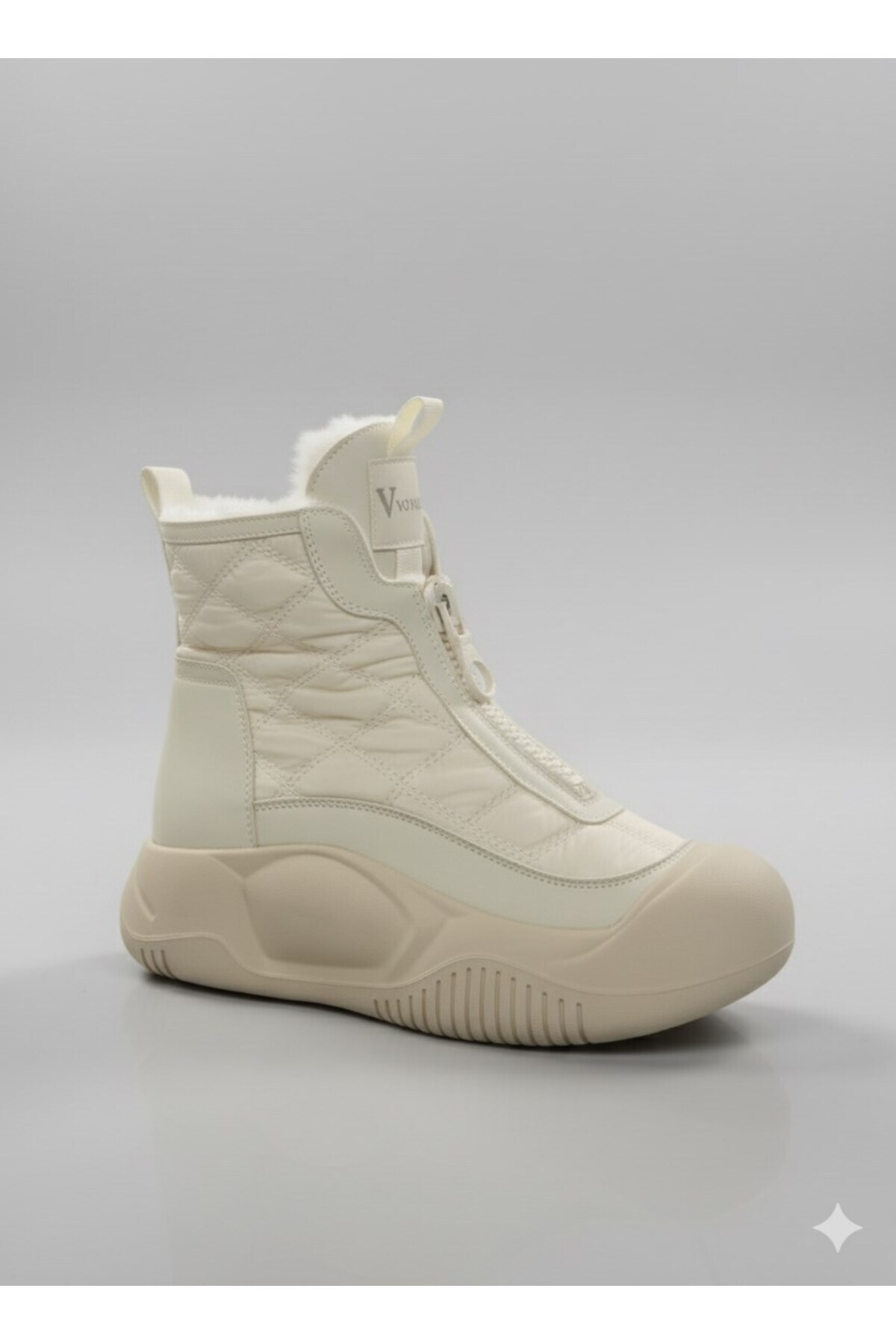Voyager Önü Fermuarlı İçi Kürklü Kadın Kar Botu B439