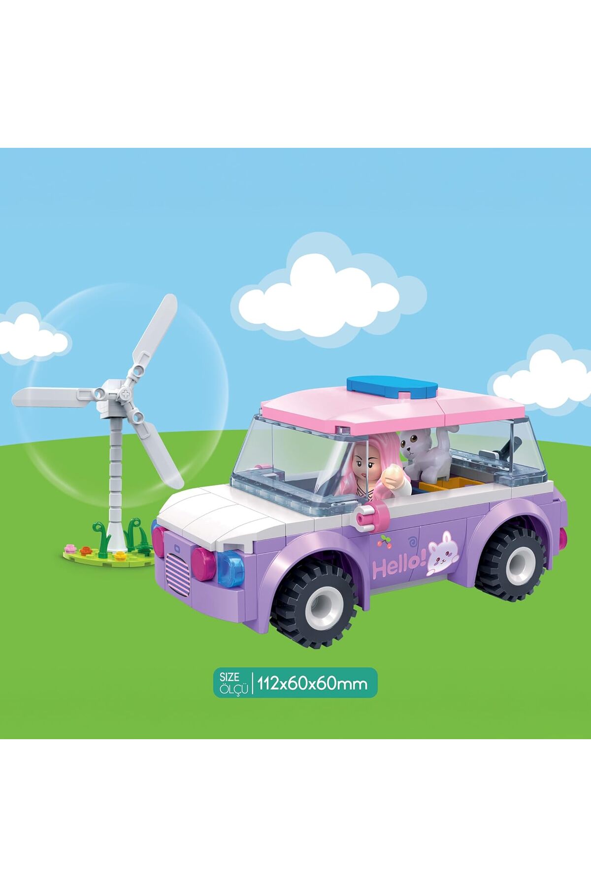 بلوک‌های آموزشی – مجموعه اسباب‌بازی ماشین دخترانه (۱۳۶ قطعه)