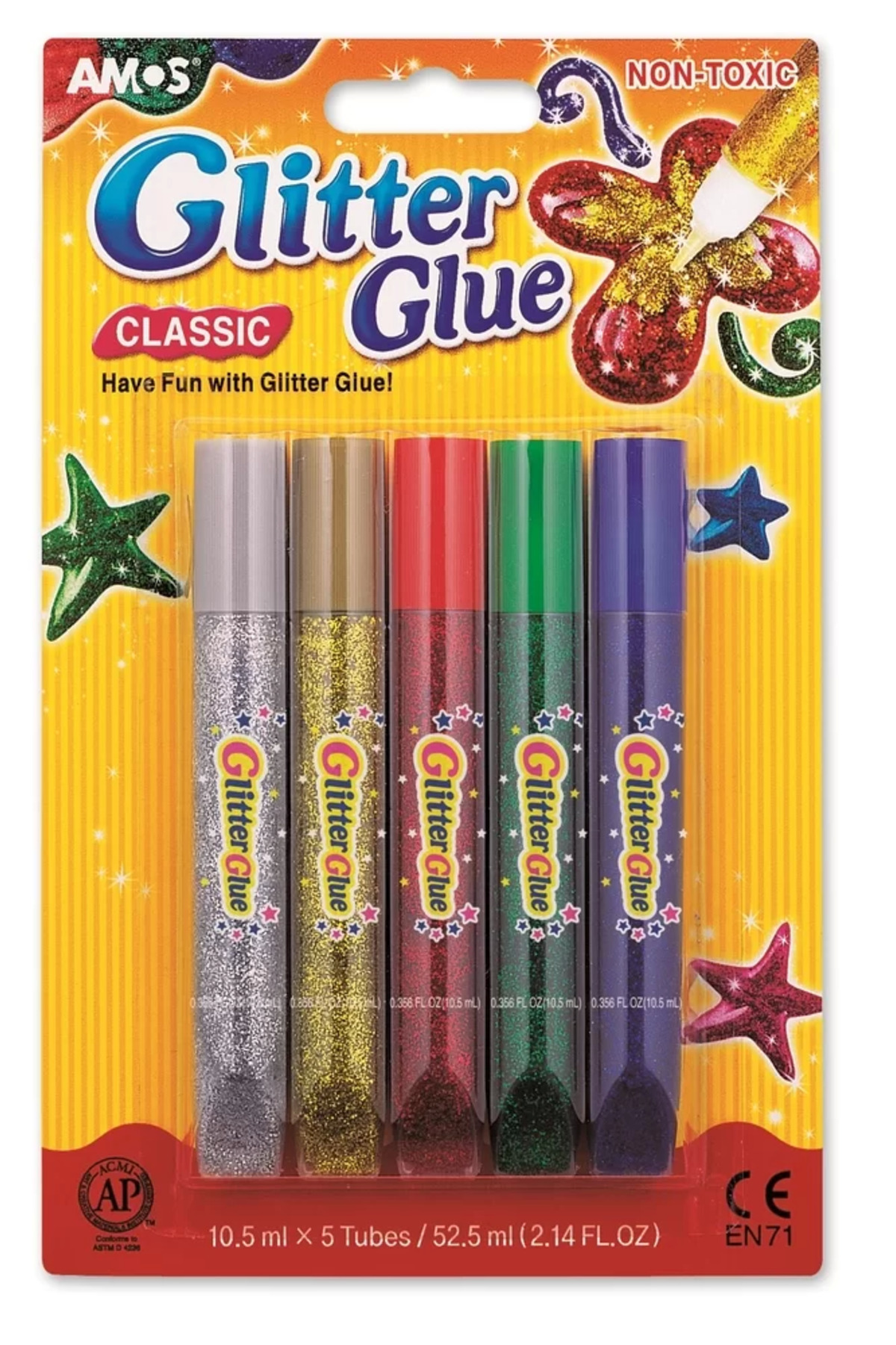 Amos Klasik Simli Yapıştırıcı 10,5 ml 5 Tüp GCL10B5