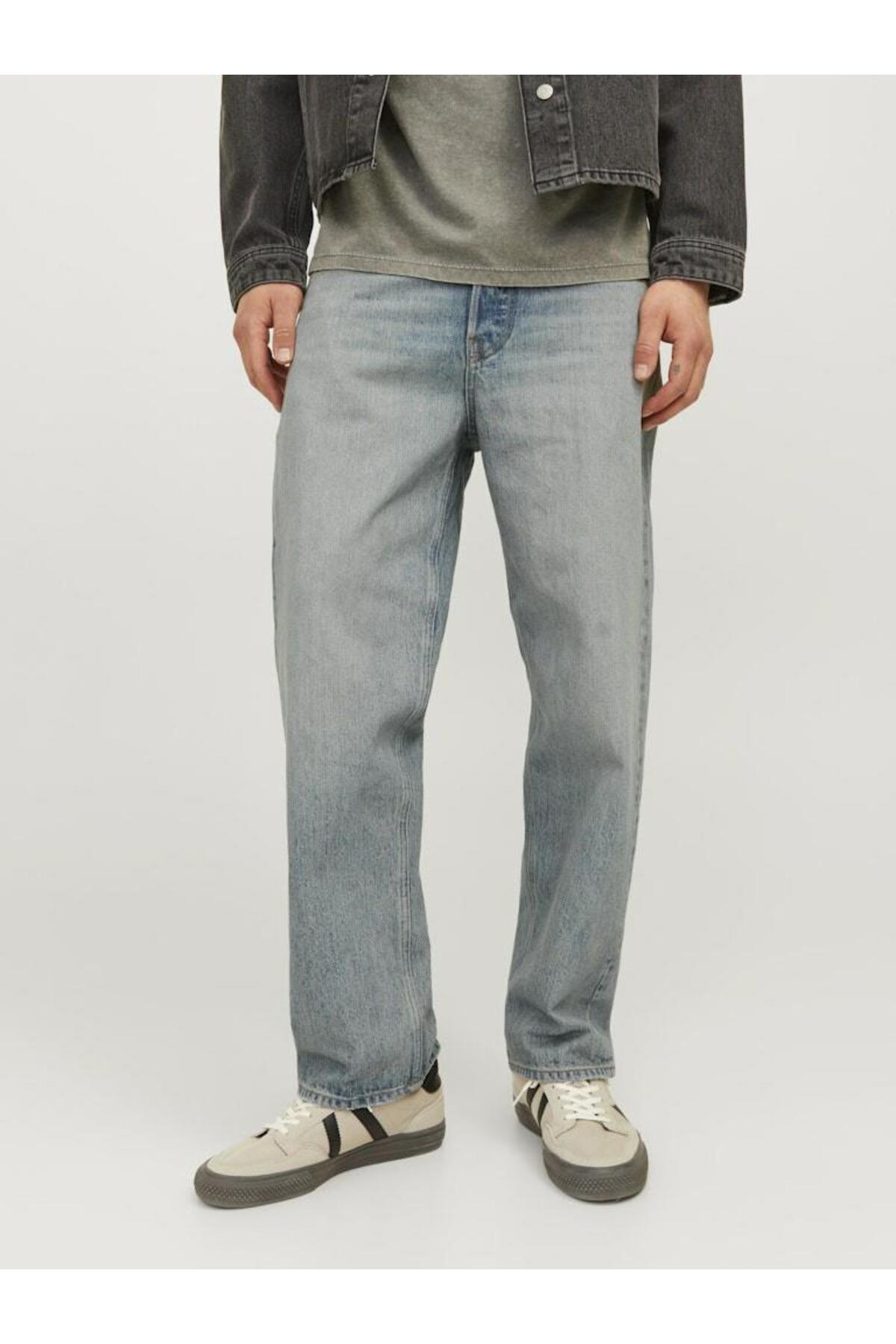 شلوار مردانه راسته فاق نرمال | جک اند جونز Jack & Jones 12262929-Blue Denim - تصویر 4