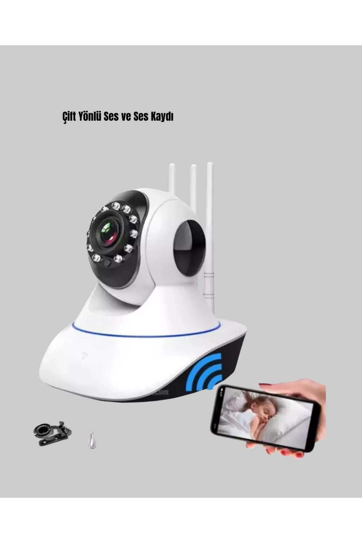 Eco Lounge HD IP Kamera – Gece Görüşlü, Hareket Sensörlü, Mobil Takip ve Çift Yönlü Ses fotoğrafı 3 (önizleme)