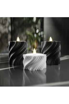 Create Handle 3’lü Spiral Tasarım Plastik Mumluk Seti – Tealight Uyumlu Dekor...