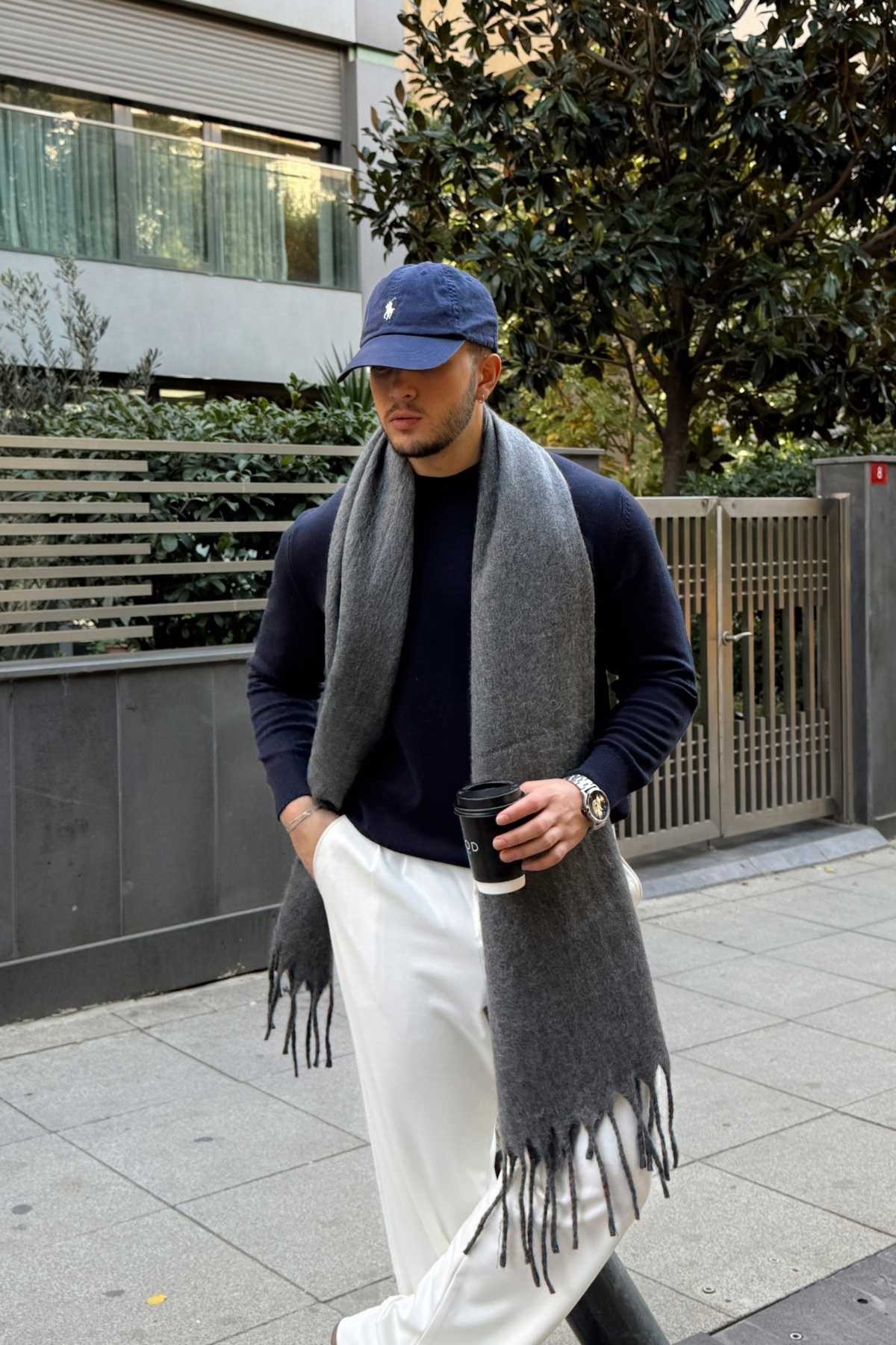 Livio Ferri  Ormos Sıcak Tutan Soft Touch Erkek Kaşkol Atkı - Görsel 4