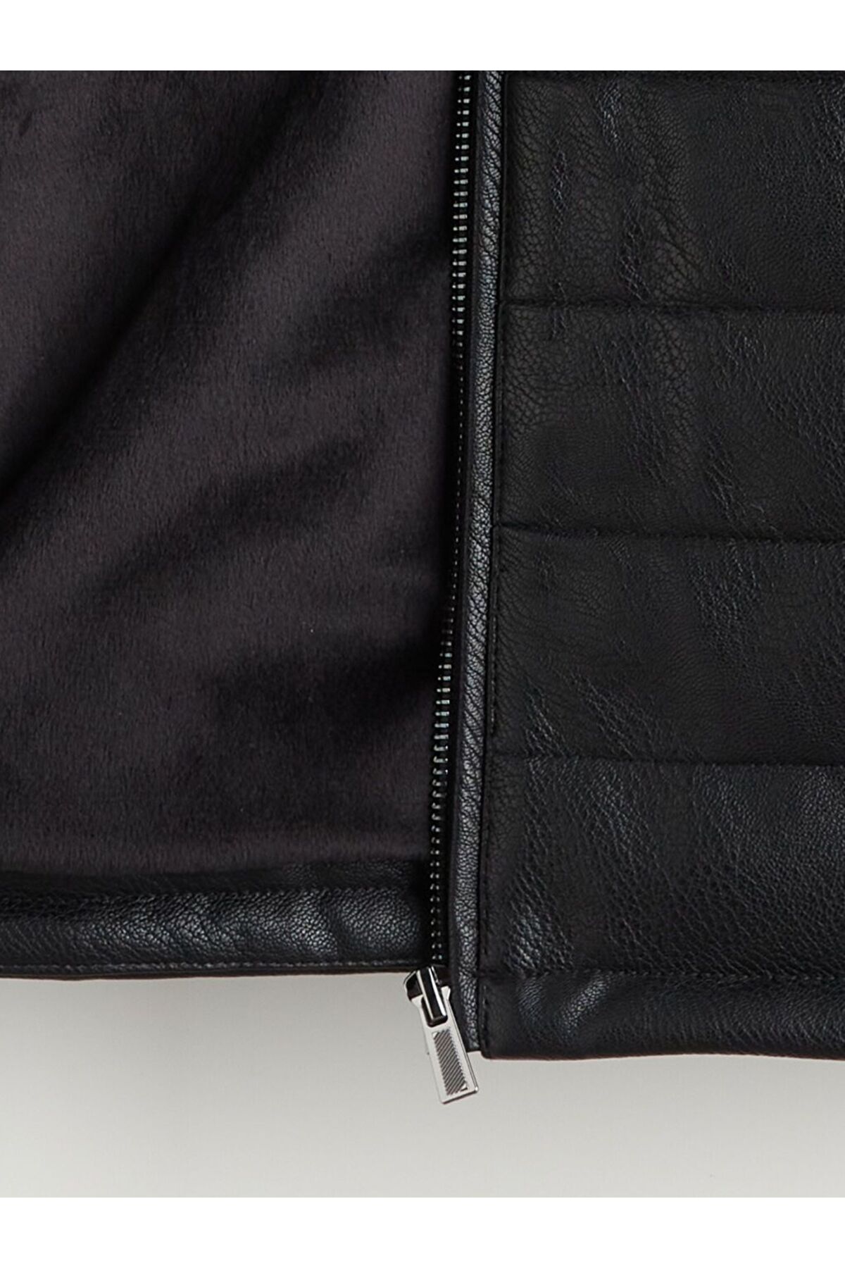 LC Waikiki  LCWAIKIKI Classic Standart Kalıp Dik Yaka Erkek Deri Görünümlü Mont - Görsel 8