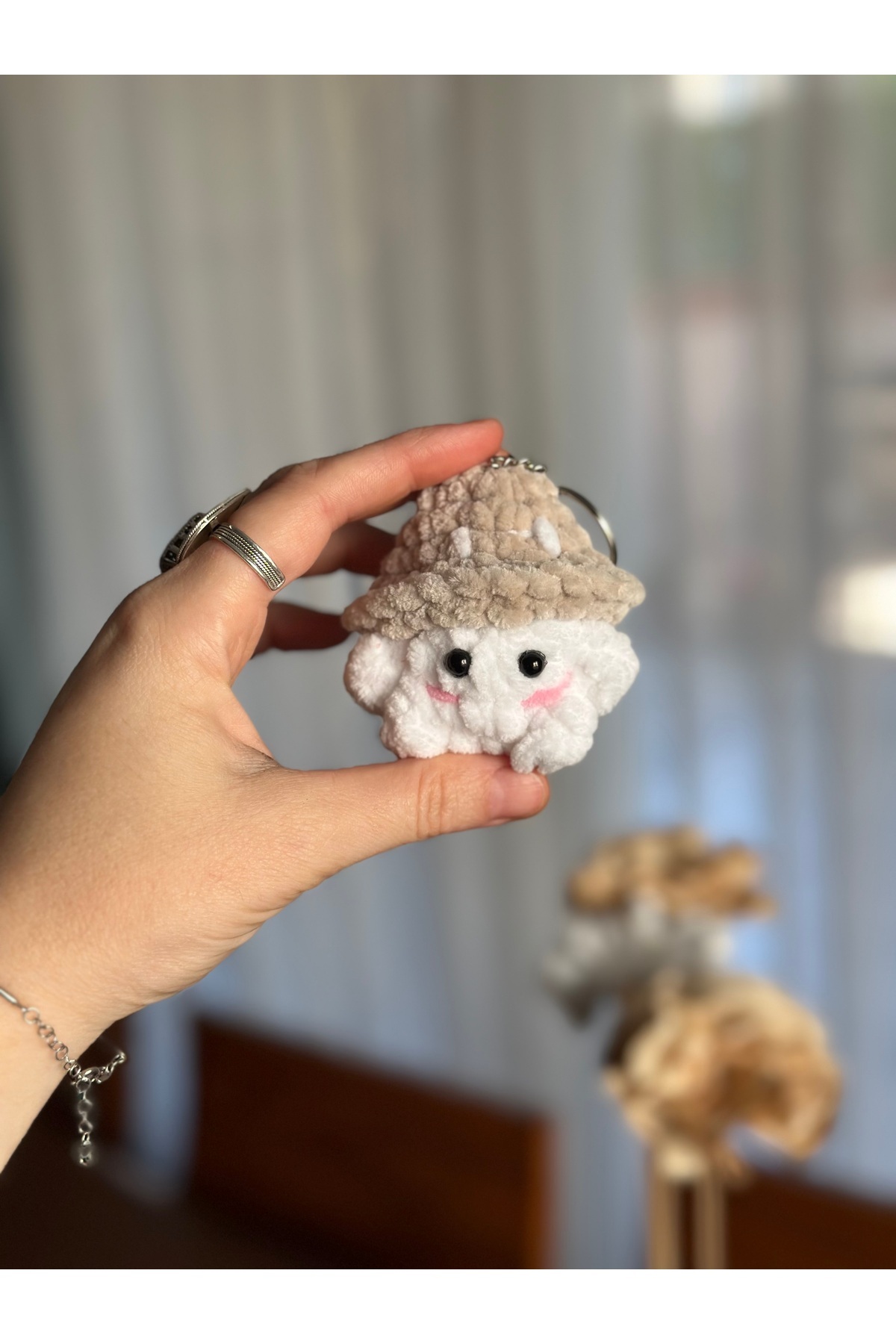 yucin Tığ İşi Amigurumi Mini Mantar Anahtarlık | Sevgiliye ve Arkadaşa Hediye | Çanta Süsü