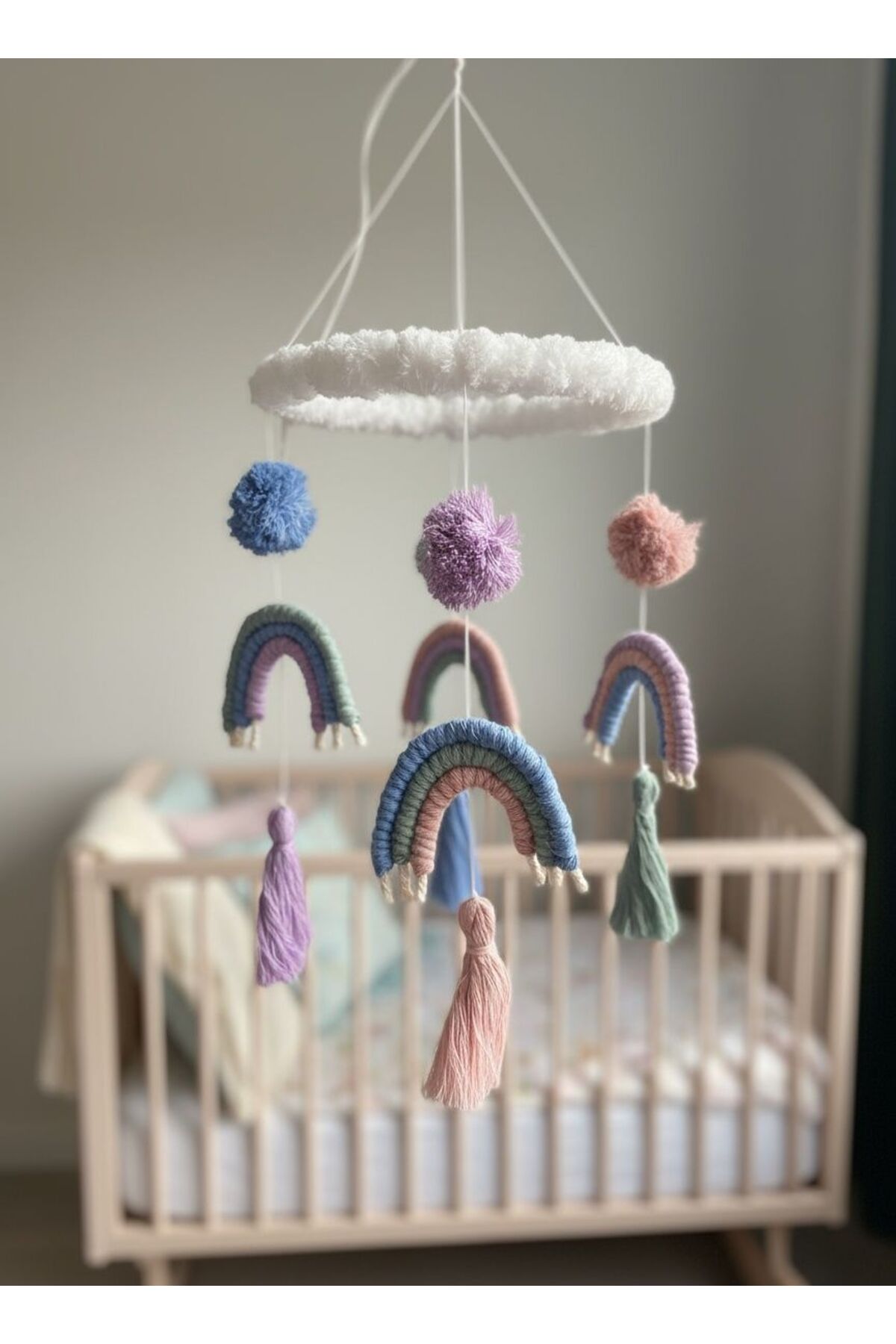 Nilsu Tasarım Makrome Beşik dönencesi-Bebek odası fotoğrafı 2 (önizleme)