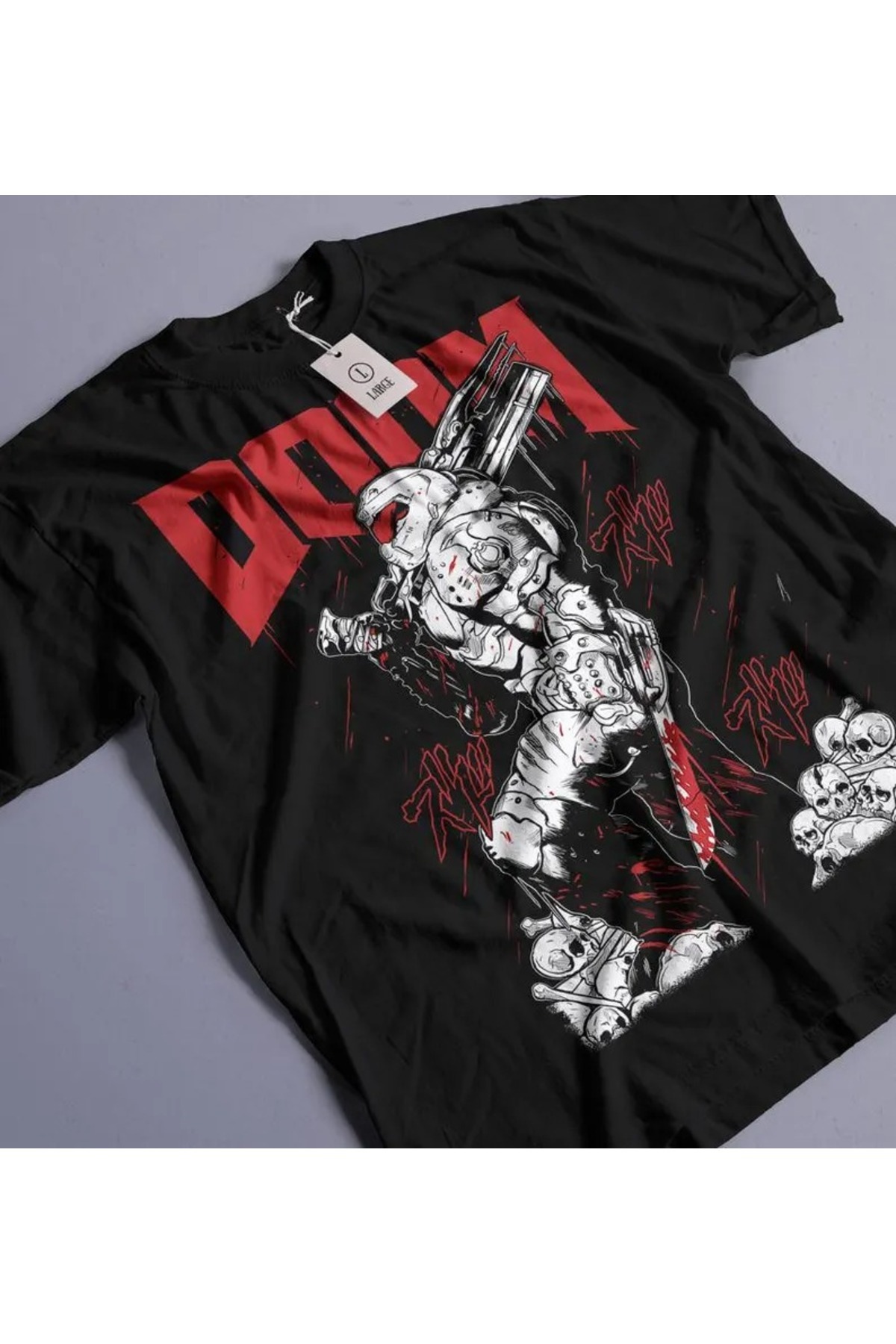OG DOOM Baskılı Pamuk T-shirt