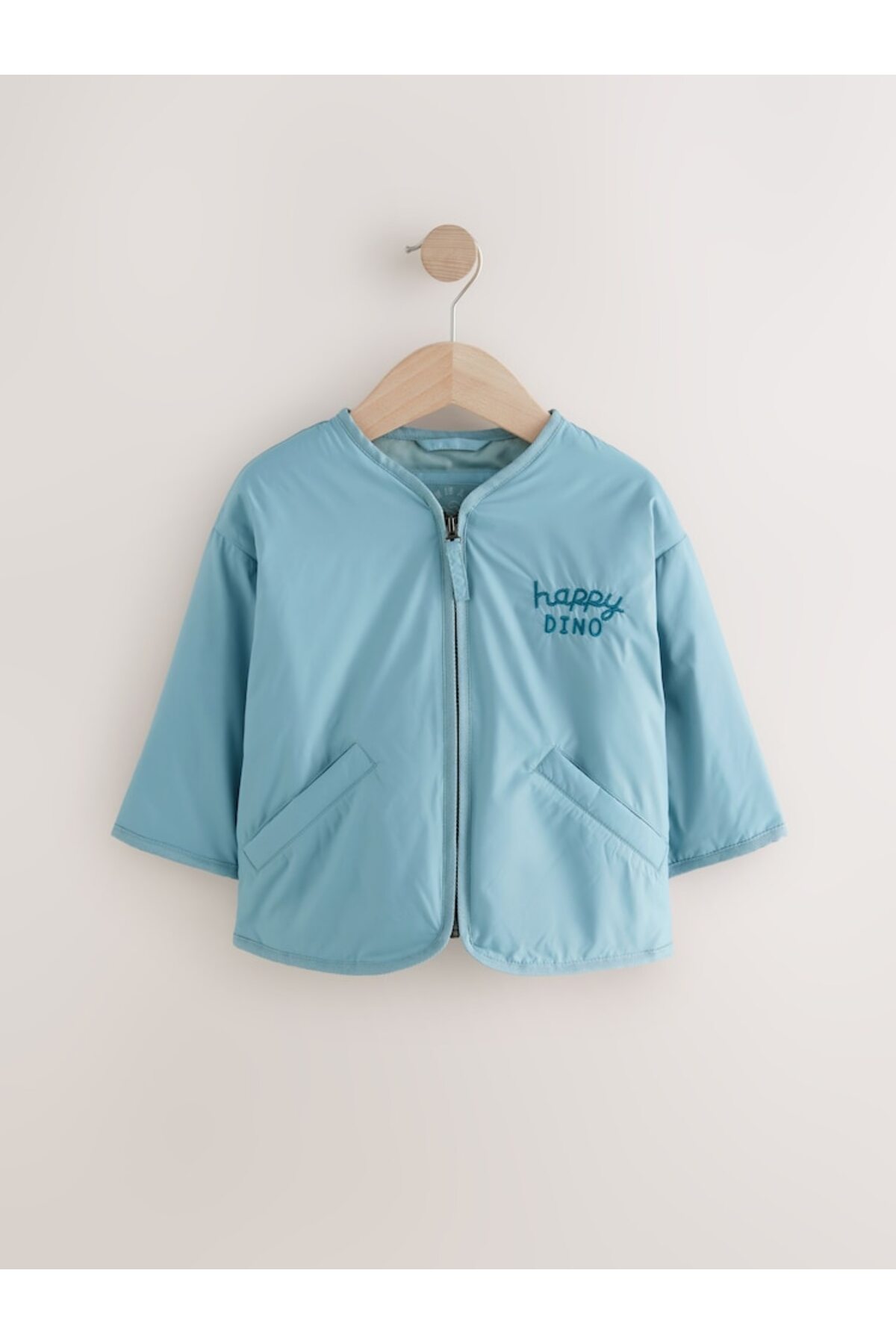 Next Baby Light Blue Water-Resistant Embroidered Coat fotoğrafı 3 (önizleme)