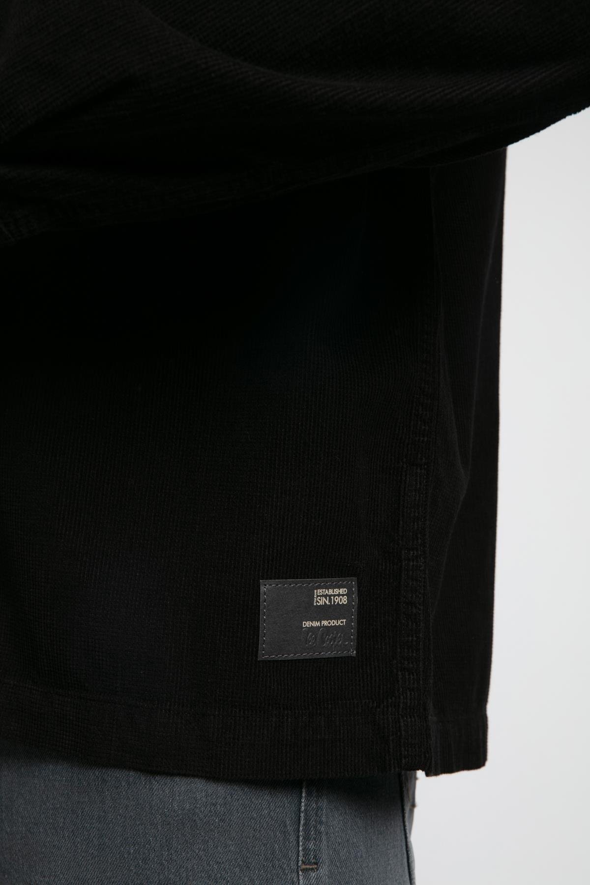 Lee Cooper  Ander Erkek %100 Pamuk Dokuma Ceket Siyah - Görsel 6