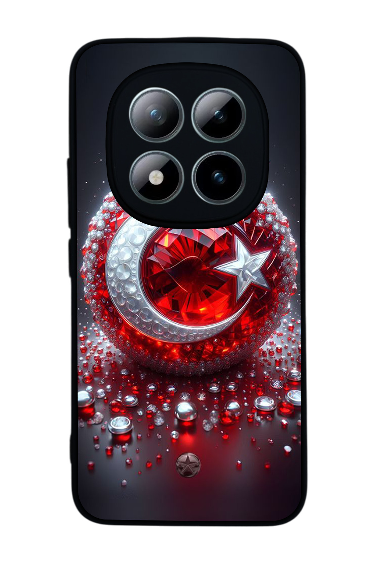 Xiaomi Redmi Note 15 Pro Plus Compatible Printed, Matte Black,Silicone, Protective,Shock Absorbing Cover,Case