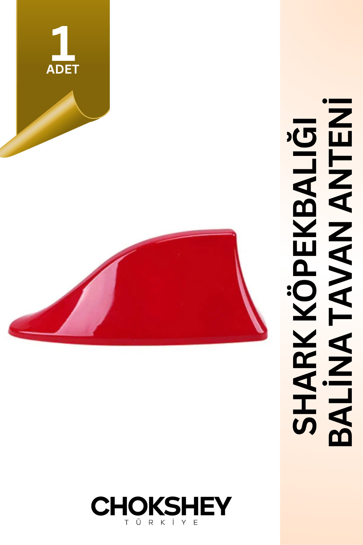 Onba Elektrikli Shark Köpekbalığı Tavan Anteni – Universal, Tam Fonksiyonlu ve Şık Araç Anteni Kırmızı