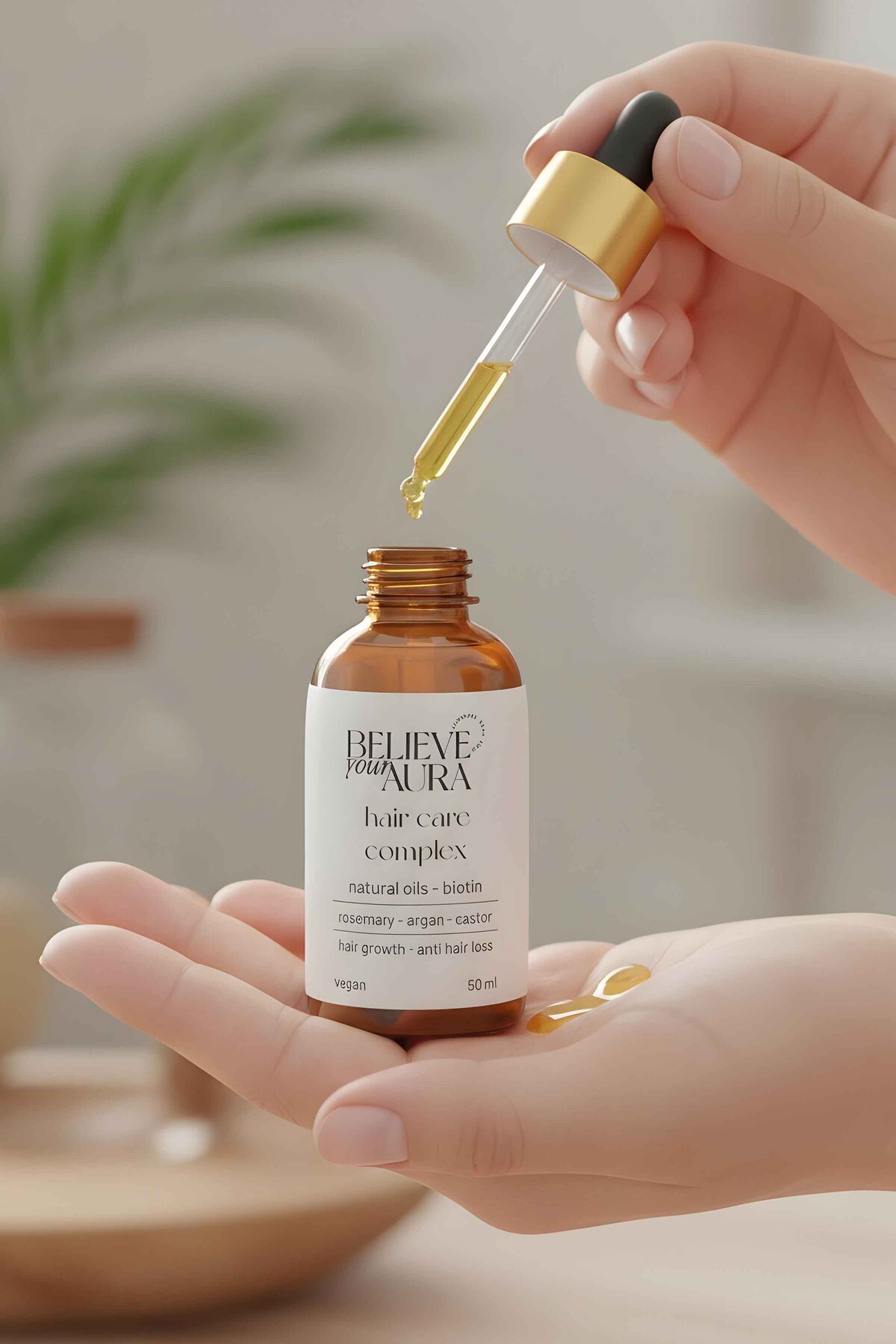 Biberiye Yağı Saç Bakım Kompleksi - Dökülme ve Kepek Karşıtı Hızlı Uzama Saç Bakım Serumu - 50 ml — BKMBBR — تصویر 3 از 5