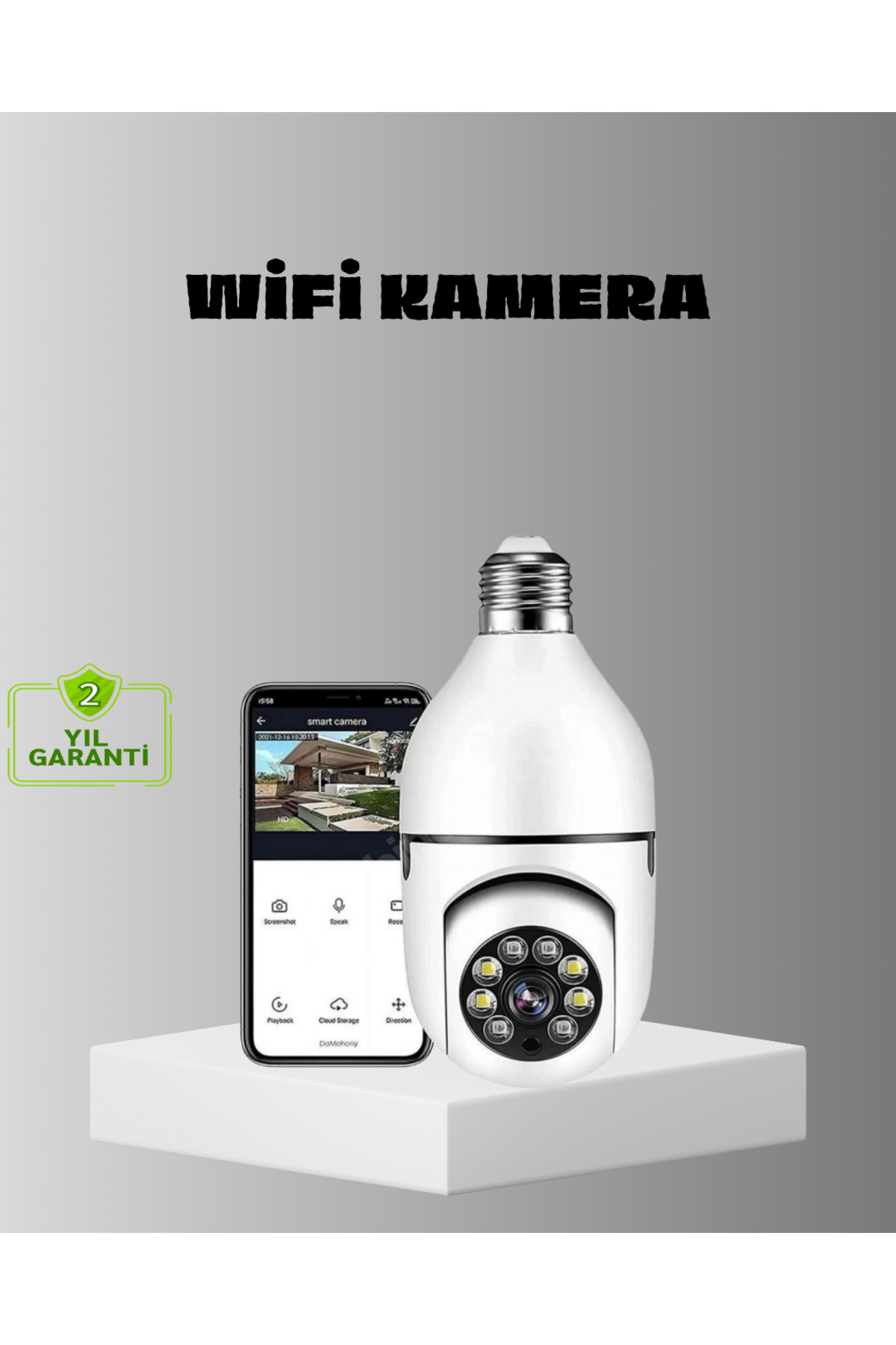 Bİ DÜNYA SHP Akıllı Duy Kamera Gece Görüşlü ve Hareket Algılama Sensörlü