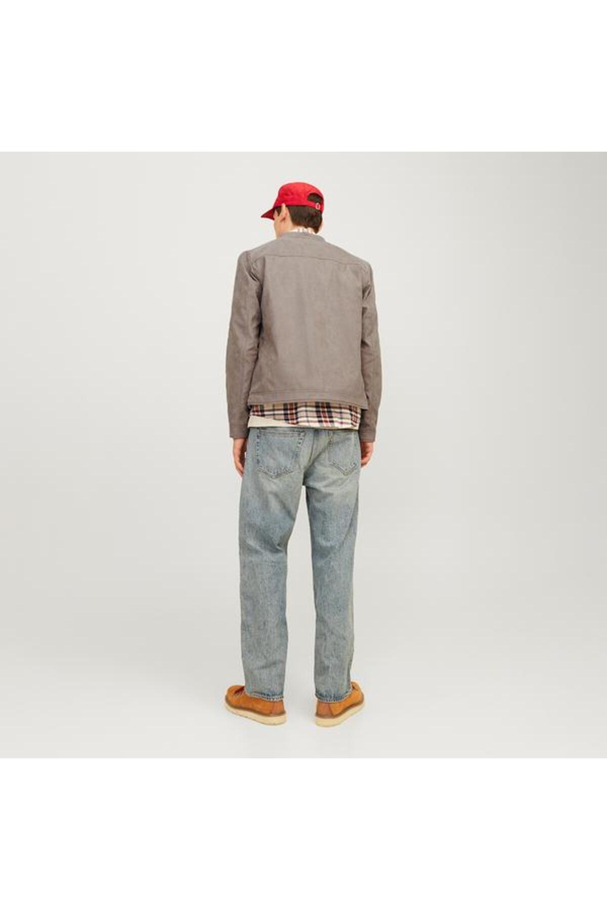 Jack & Jones  Jack&Jones Dylan Clean Erkek Kahverengi Bisiklet Yaka Ceket - Görsel 7